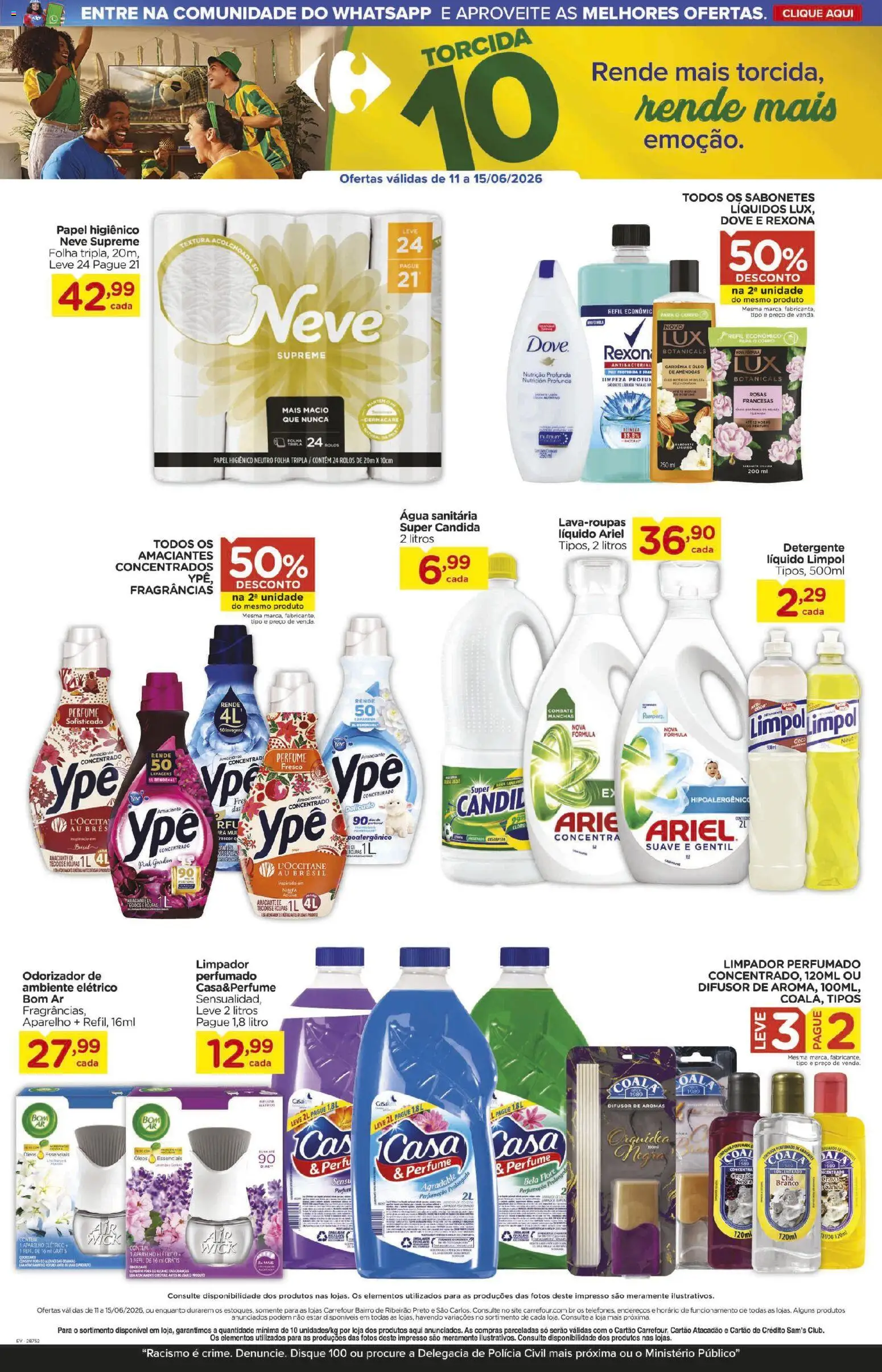 Carrefour Bairro Folheto - válido de 11.06.2026 | Página: 3 | Produtos: Difusor, Perfume, Ariel, Amaciante