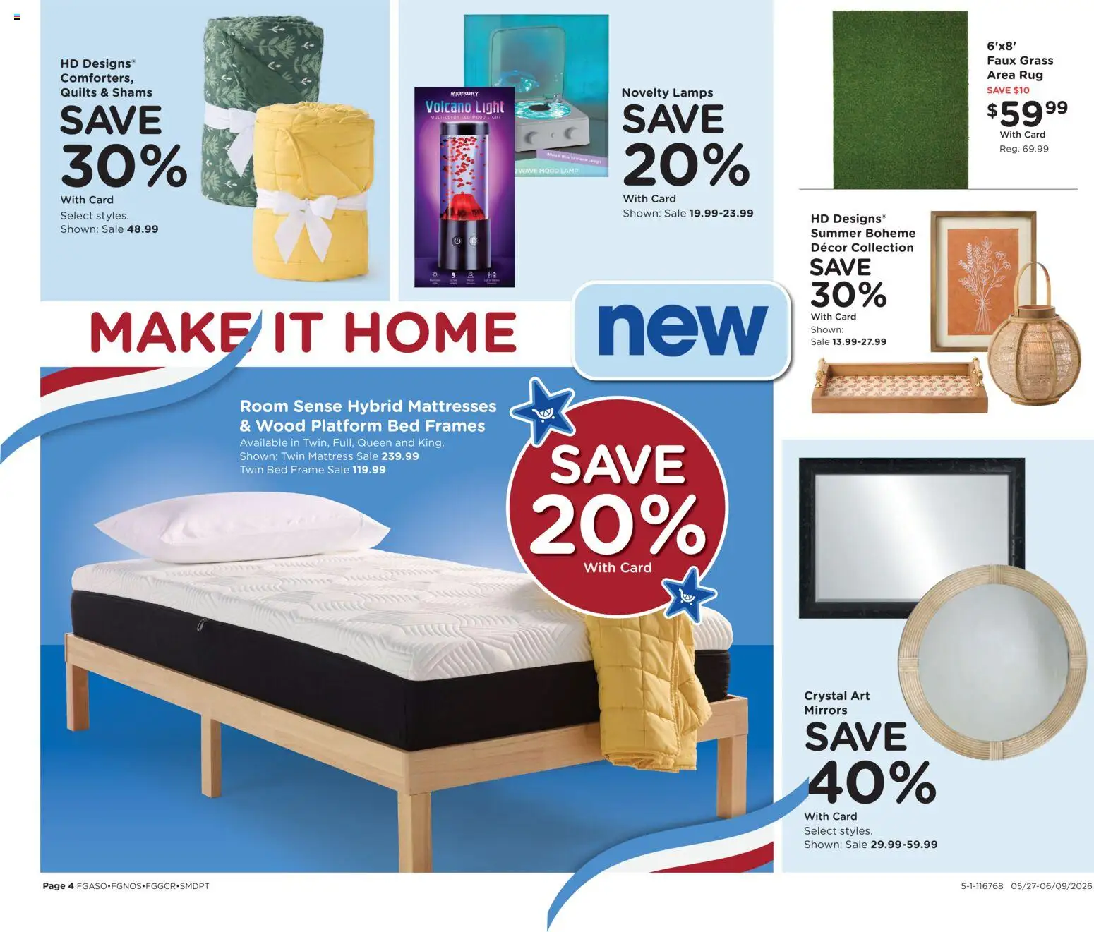 Fred Meyer Home & Apparel - valid from 27.05.2026 | Page: 4 | Products: Bed, Mattress, Lamp, Bed Frame