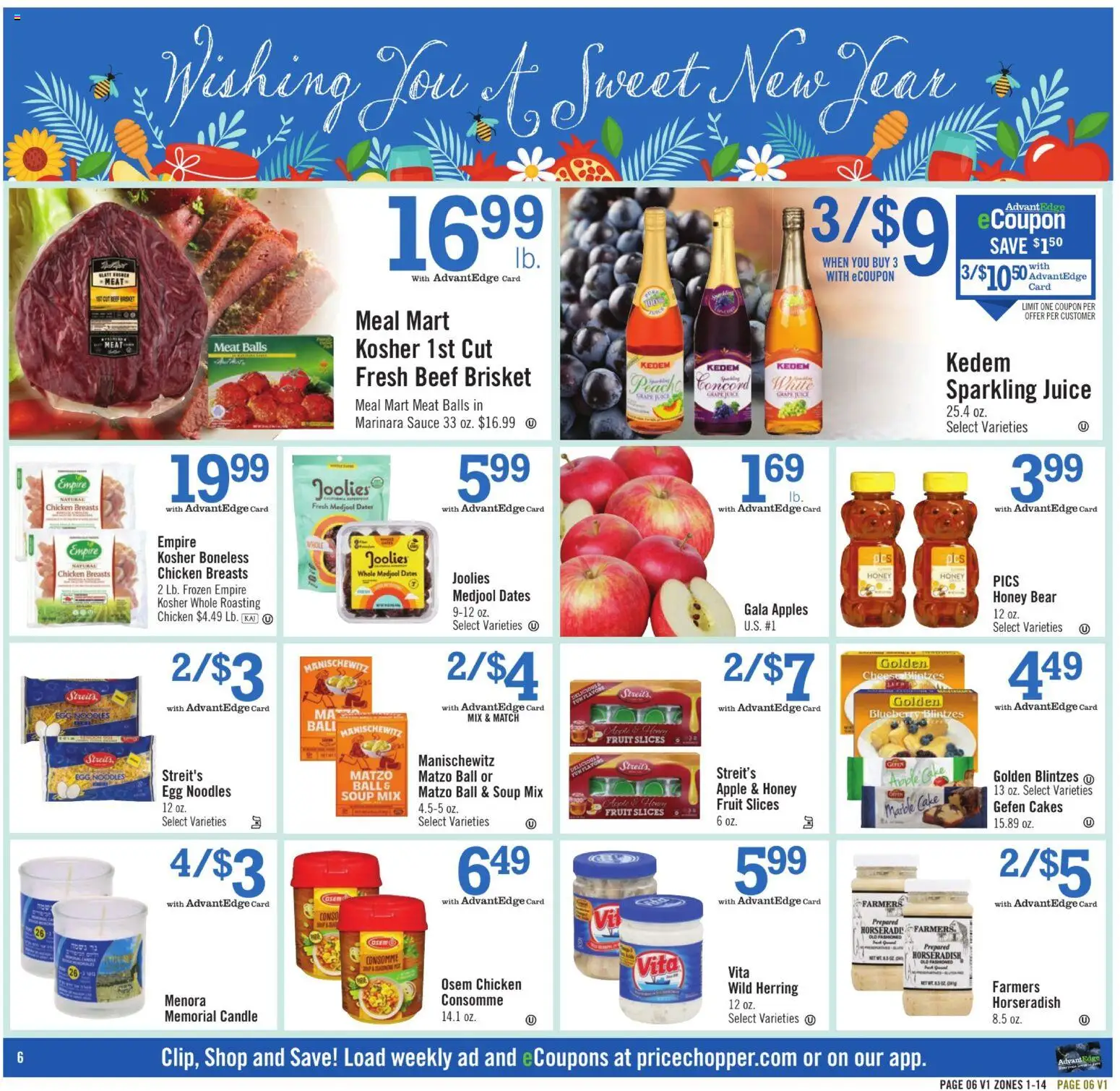 Price Chopper Weekly Ad - valid from 09/06/2026 | Page: 6 | Products: Medjool Dates, Honey, Beef, Cake
