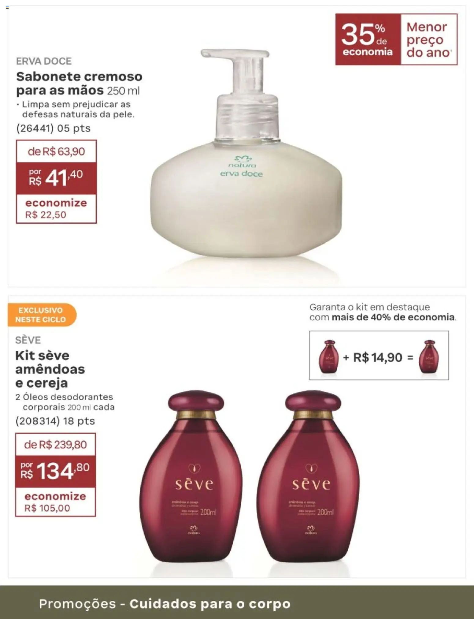 Natura Folheto - válido de 10/08/2026 | Página: 217 | Produtos: Cereja, Sabonete, Amêndoas
