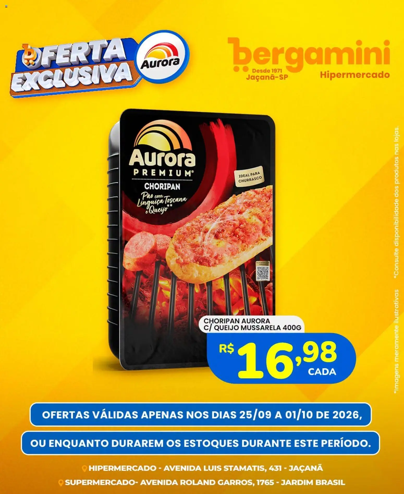 Supermercado Bergamini Folheto - válido de 25/09/2026 | Página: 5 | Produtos: Linguiça, Queijo, Pão, Mussarela