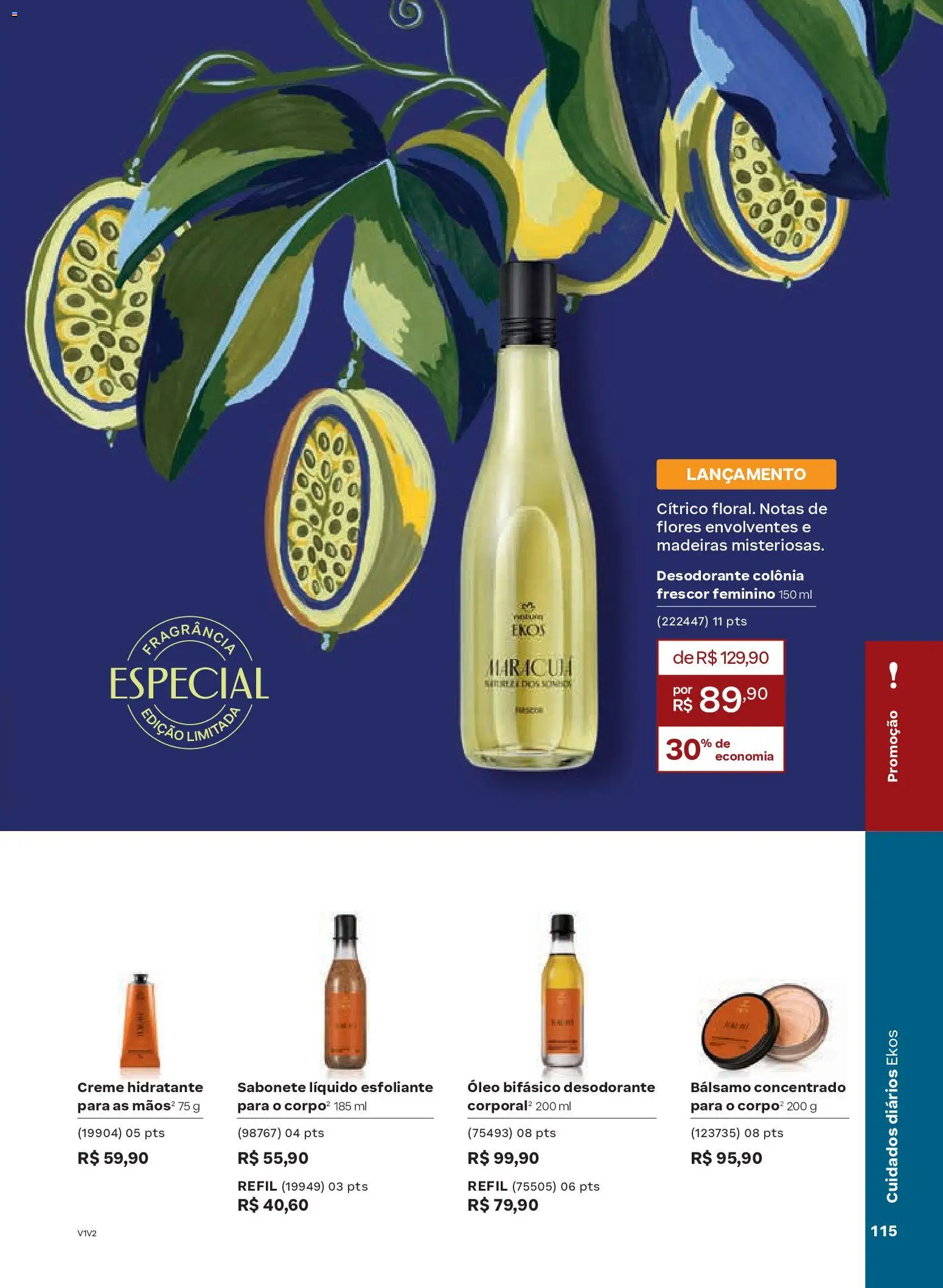 Natura Folheto - válido de 19.02.2026 | Página: 115 | Produtos: Fragrância, Flores, Óleo, Creme