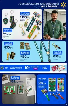 Vista previa de  Walmart folleto El mejor doblete para papá, nuevo folleto de la tienda, válido en México a partir del 11.05.2026 | Página: 10 | Productos: Papa, Llavero, Pan, Banco
