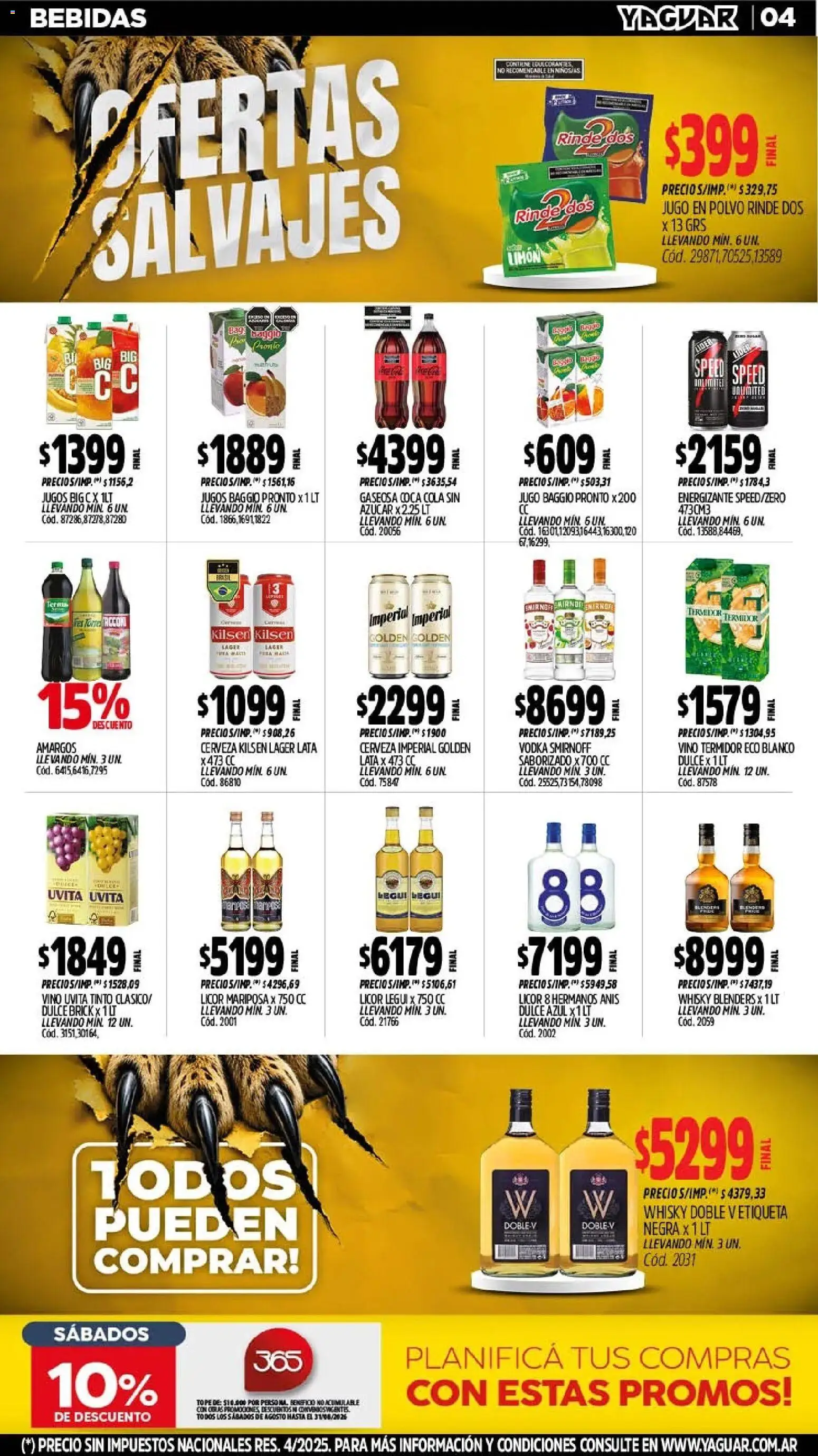 Yaguar - Oferta Semanal Parque Chacabuco │ válido desde el 03/08/2026 | Página: 5 | Productos: Vodka, Azucar, Gaseosa, Vino