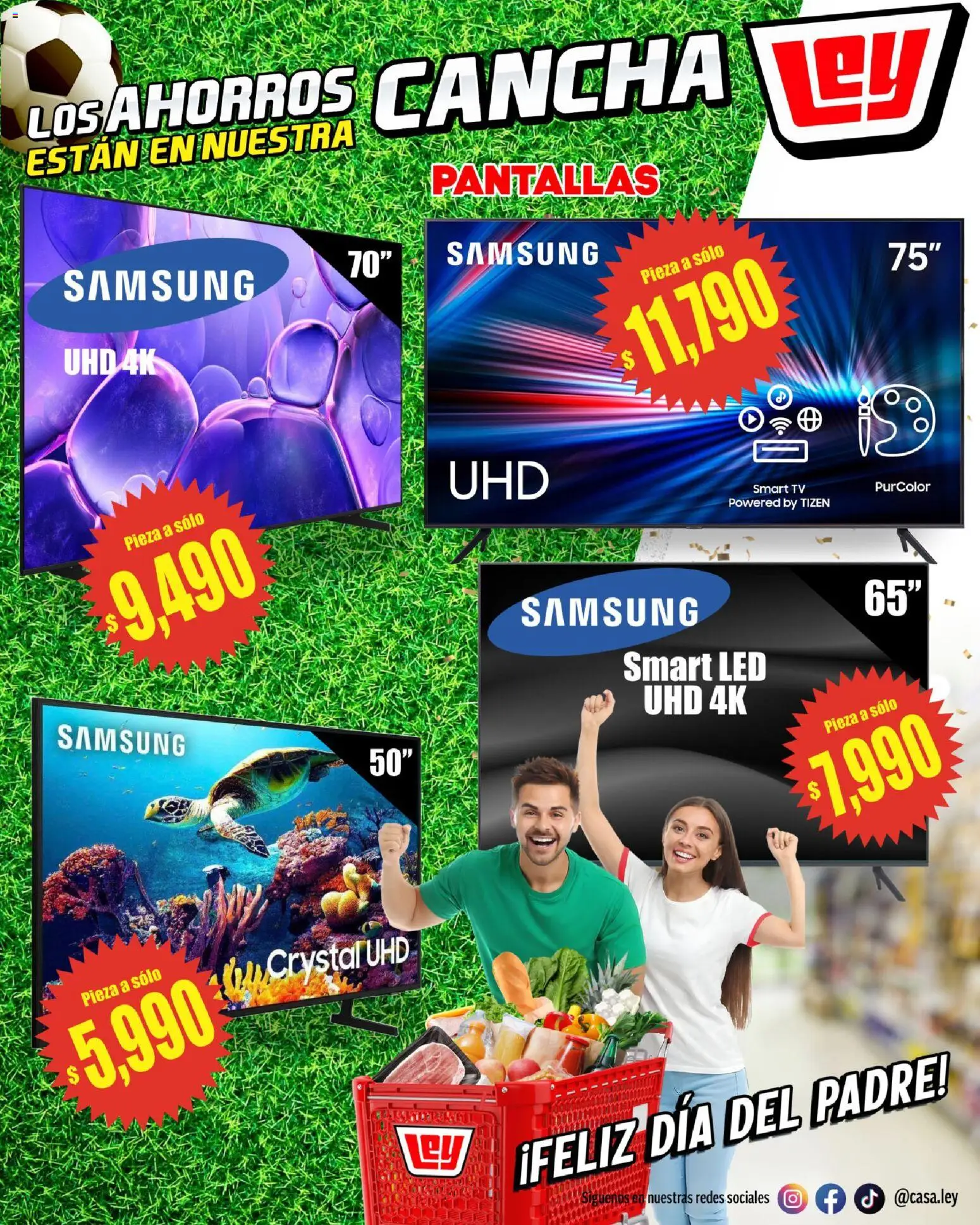 Nuevas ofertas de Casa Ley válidas en toda la República Mexicana desde el 11.06.2026. ¡Encuentra las mejores ofertas en Casa Ley folleto Día del Padre con Con Mundial 2026! | Página: 10 | Productos: Pantallas