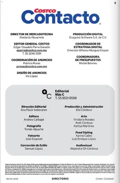 Vista previa de Costco Revista Mayo 2026, nuevo folleto de la tienda, válido en México a partir del 01.05.2026 | Página: 8 | Productos: Sobre