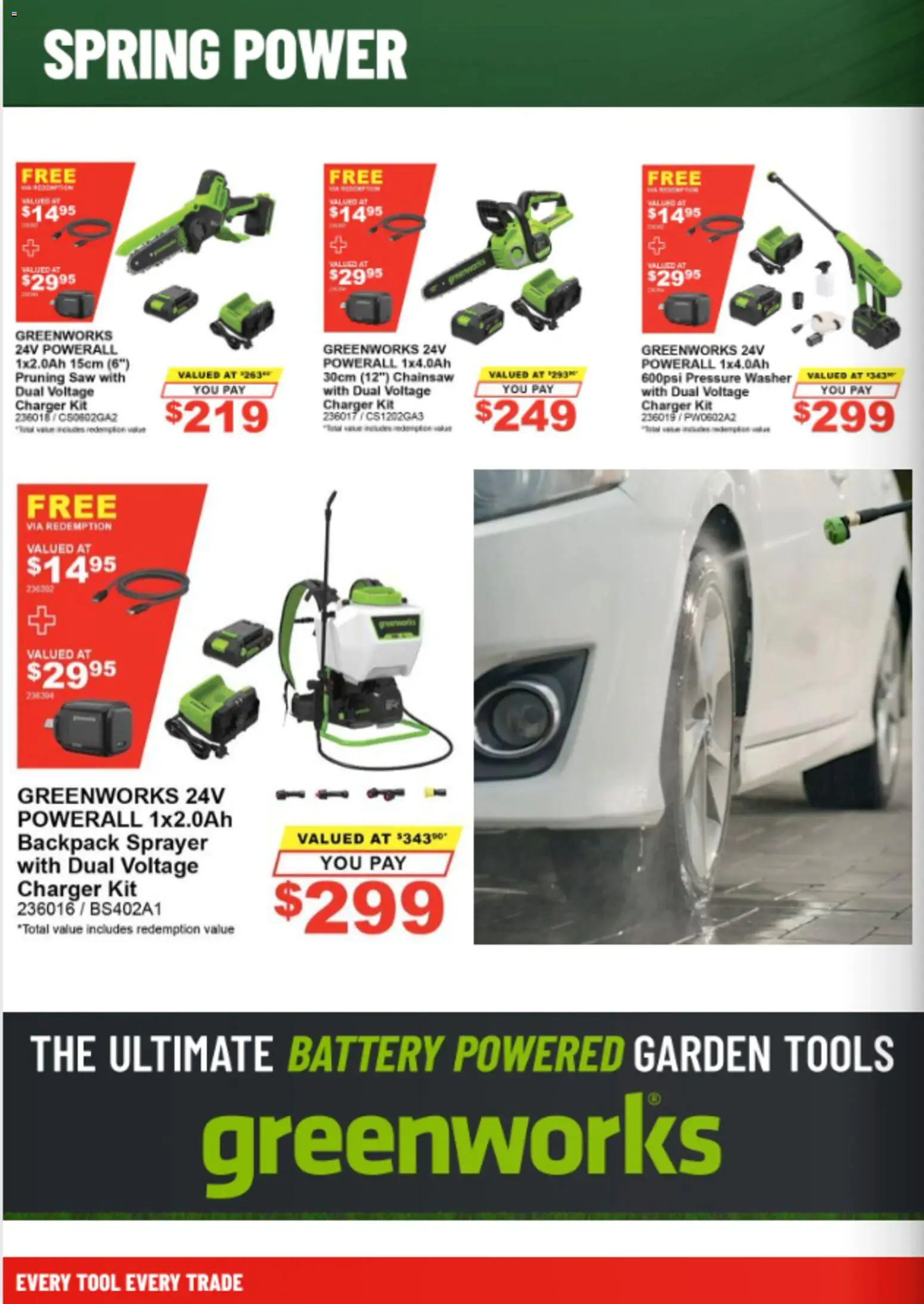 Total Tools catalogue - valid from 01/10/2026 | Page: 10 | Products: Charger, Saw, Chainsaw, Tools