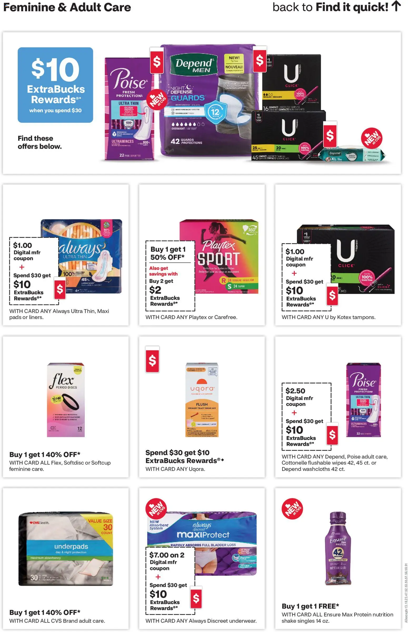 CVS Pharmacy Weekly Ad - valid from 14.06.2026 | Page: 9 | Products: Milk, Chocolate, Pads, Tampons