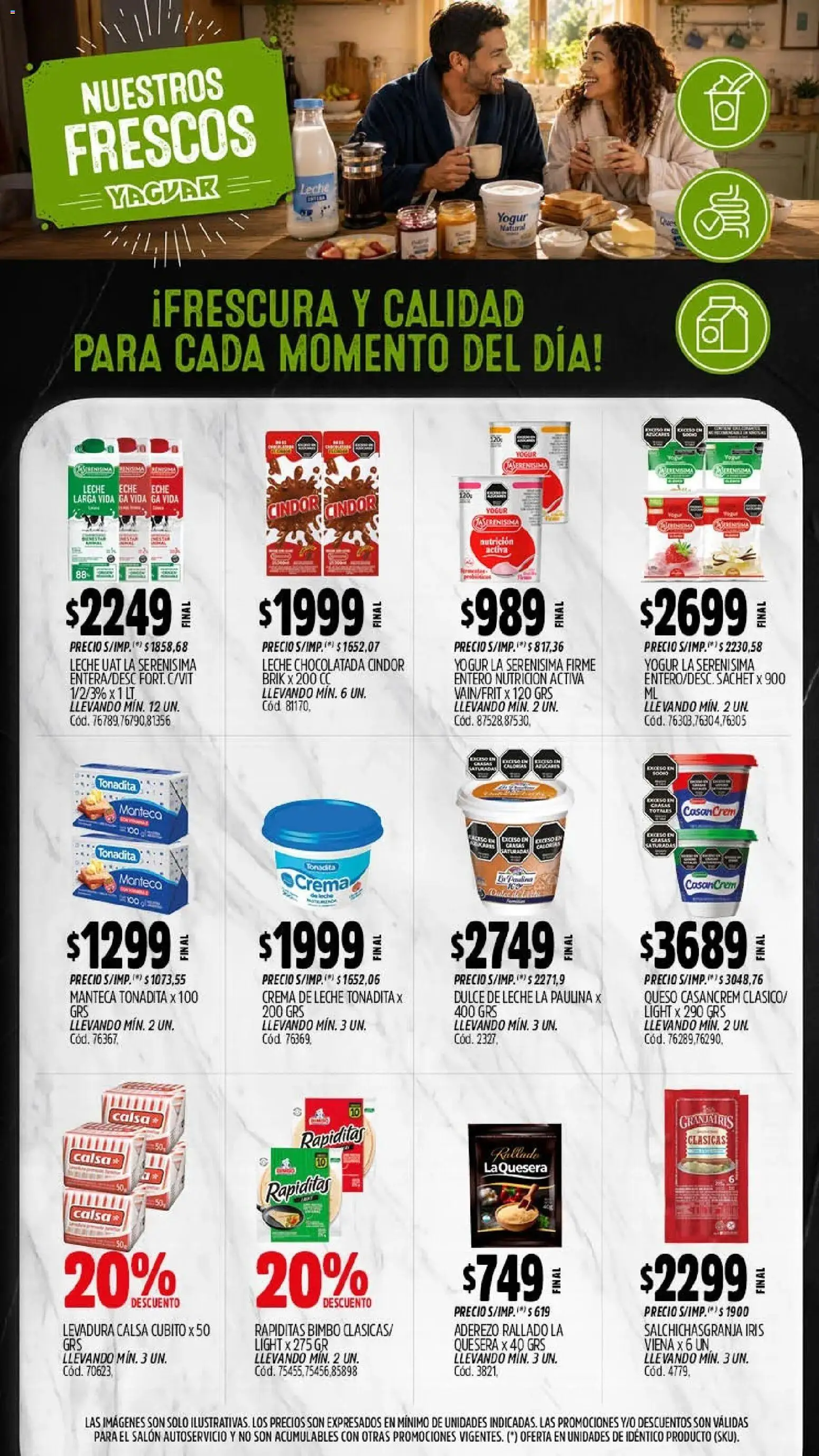 Yaguar - Oferta Semanal Mar del Plata │ válido desde el 27/07/2026 | Página: 9 | Productos: Crema de leche, Leche, Manteca, Yogur