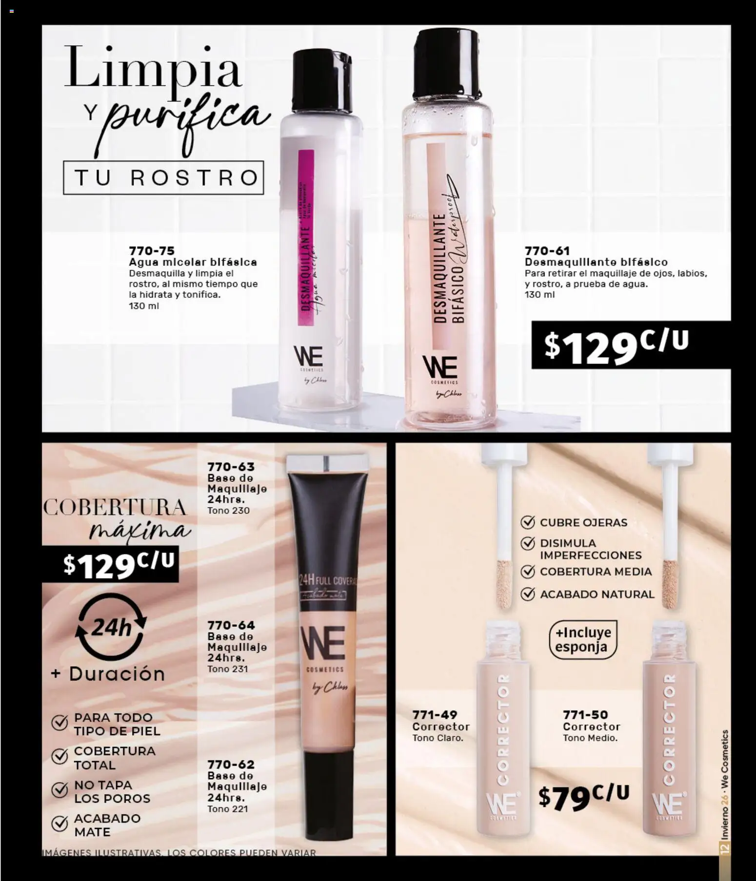 Nuevas ofertas de Cklass válidas en toda la República Mexicana desde el 11/09/2026. ¡Encuentra las mejores ofertas en Cklass catálogo We Invierno! | Página: 13 | Productos: Agua, Desmaquillante, Mate, Maquillaje