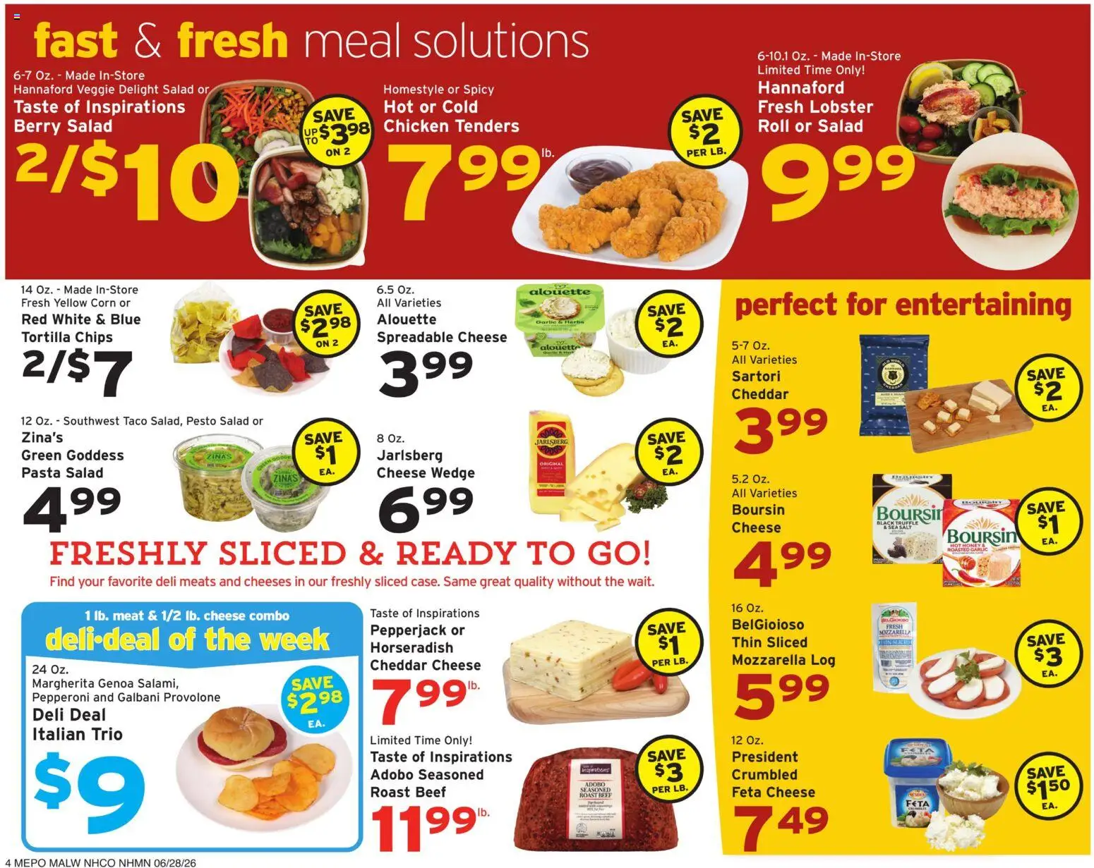 Hannaford Weekly Ad - valid from 06/28/2026 | Page: 5 | Products: Corn, Beef, Pasta, Salad