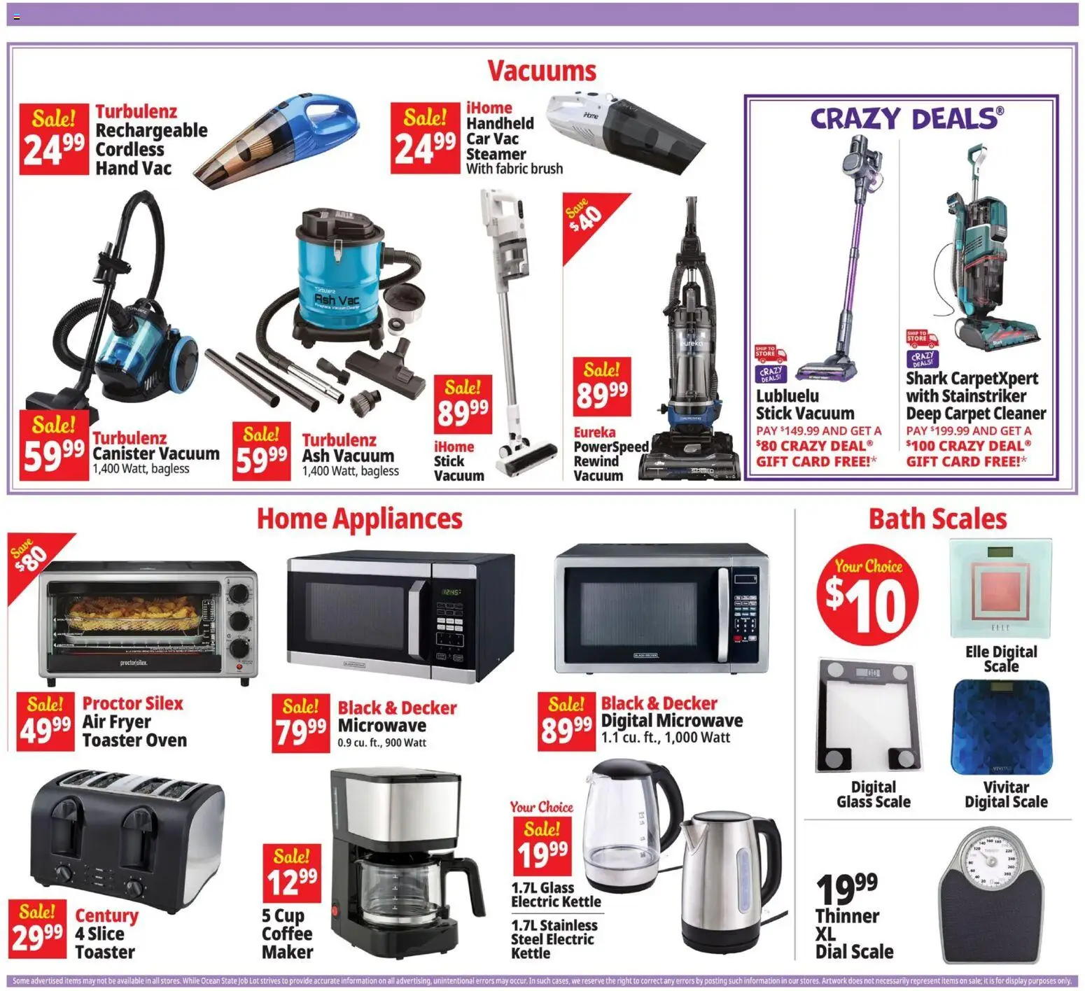 Ocean State Job Lot Weekly Ad - valid from 05.03.2026 | Page: 19 | Products: Fryer, Vacuum, Brush, Kettle