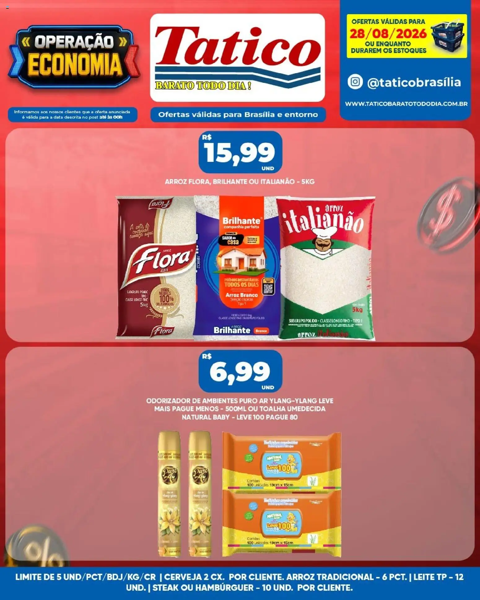 Tatico Folheto - válido de 28/08/2026 | Página: 8 | Produtos: Steak, Cerveja, Hambúrguer, Toalha umedecida