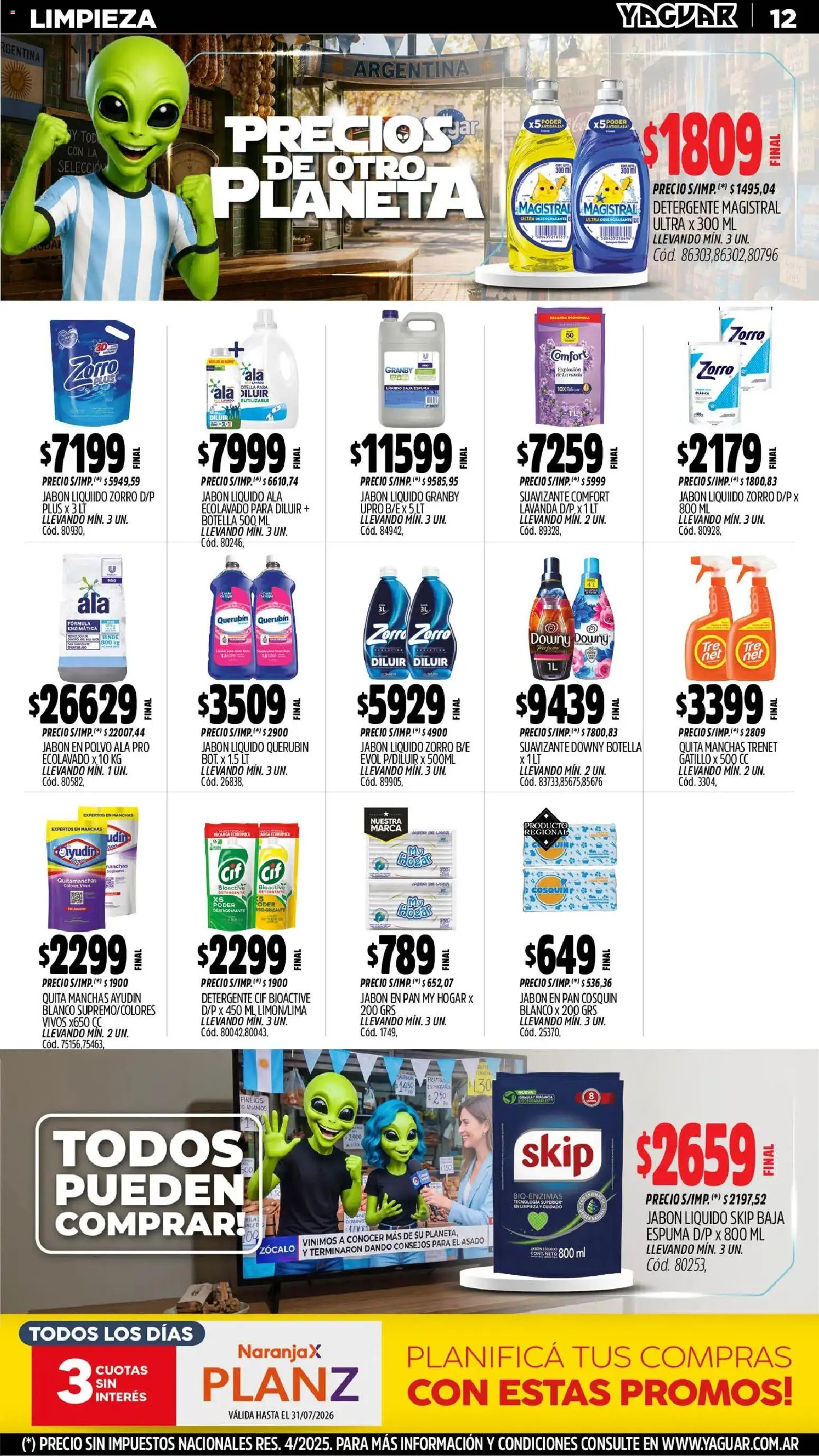 Yaguar - Oferta Semanal San Juan │ válido desde el 29/06/2026 | Página: 13 | Productos: Botella, Polvo, Quitamanchas, Ropa