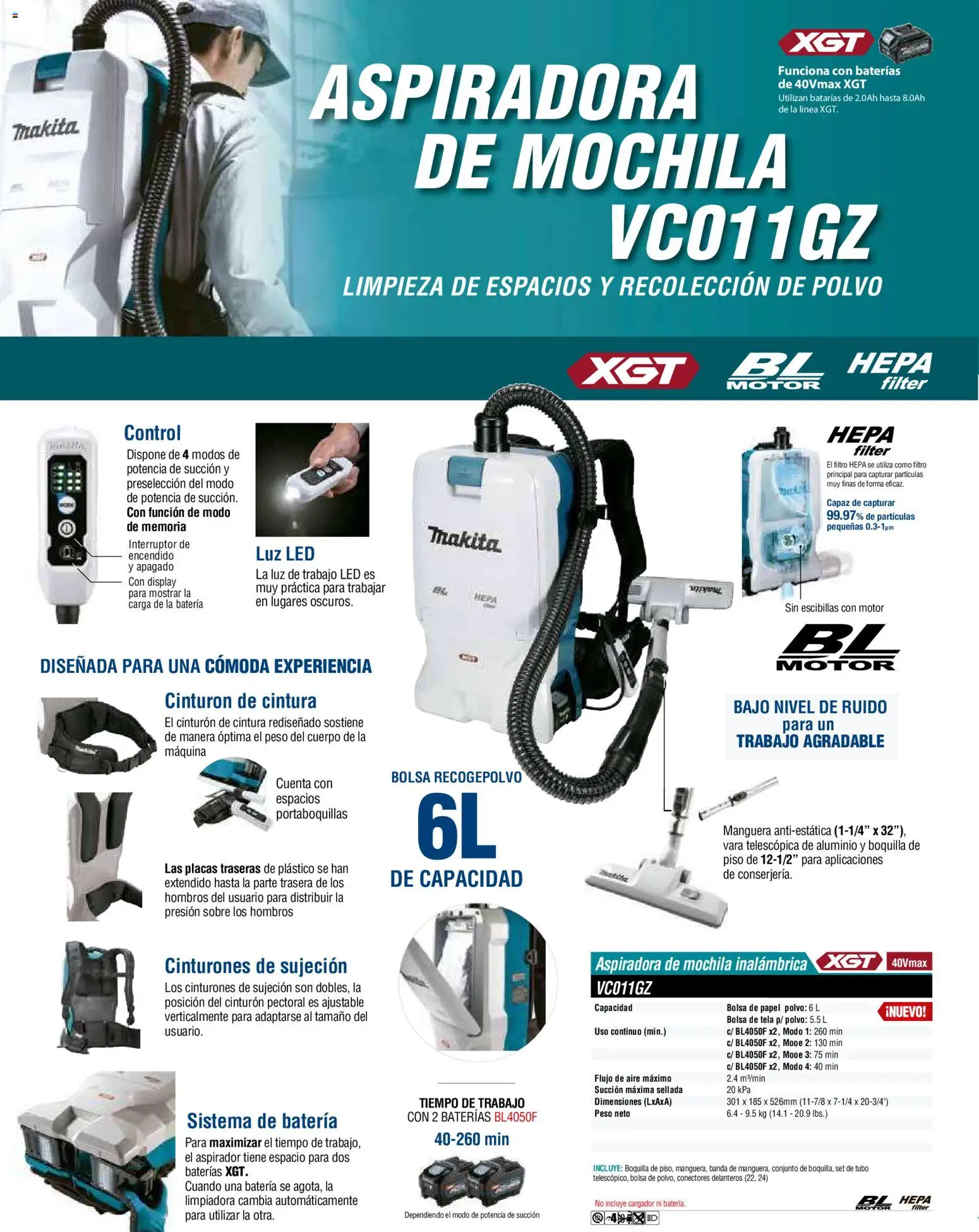 Nuevas ofertas de Makita válidas en toda la República Mexicana desde el 01/12/2025. ¡Encuentra las mejores ofertas en Makita catálogo Aspiradoras! | Página: 14 | Productos: Manguera, Cinturón, Filtro HEPA, Sobre