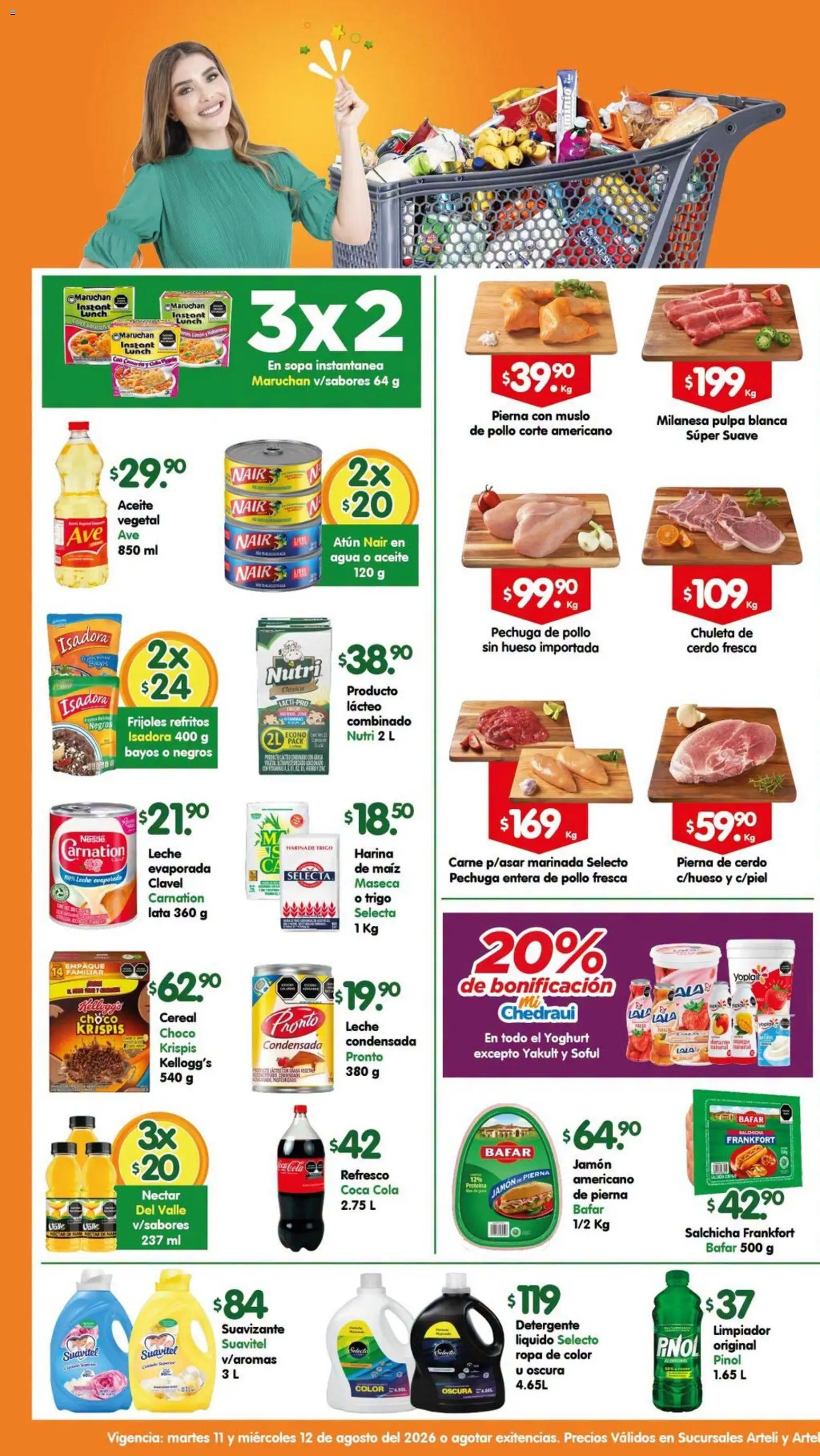 Nuevas ofertas de Arteli válidas en toda la República Mexicana desde el 11/08/2026. ¡Encuentra las mejores ofertas en Arteli folleto Tuxpan! | Página: 1 | Productos: Milanesa, Aceite, Limpiador, Carne