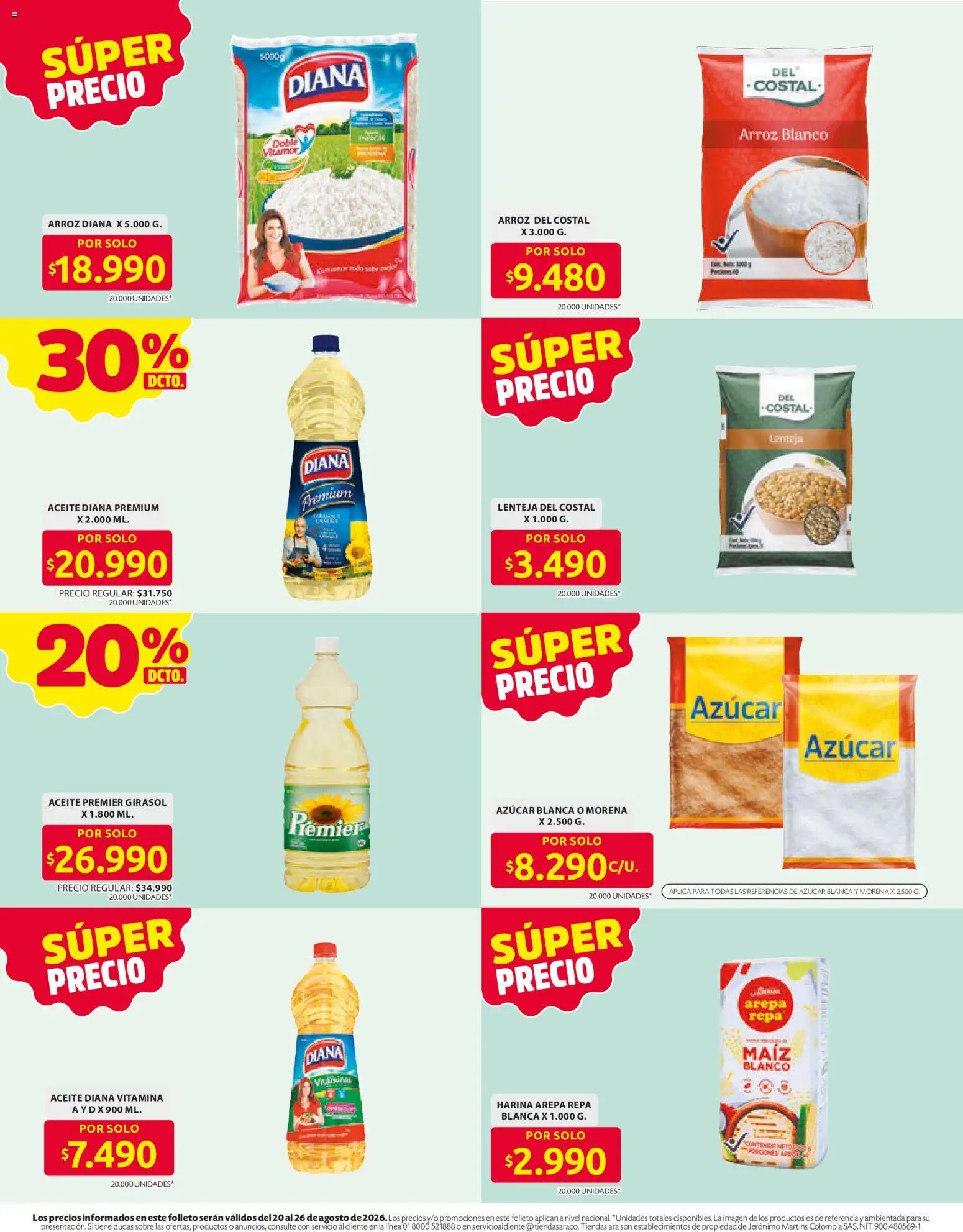 Ara revista - valida desde el 20/08/2026 | Página: 2 | Productos: Té, Maiz, Lenteja, Aceite