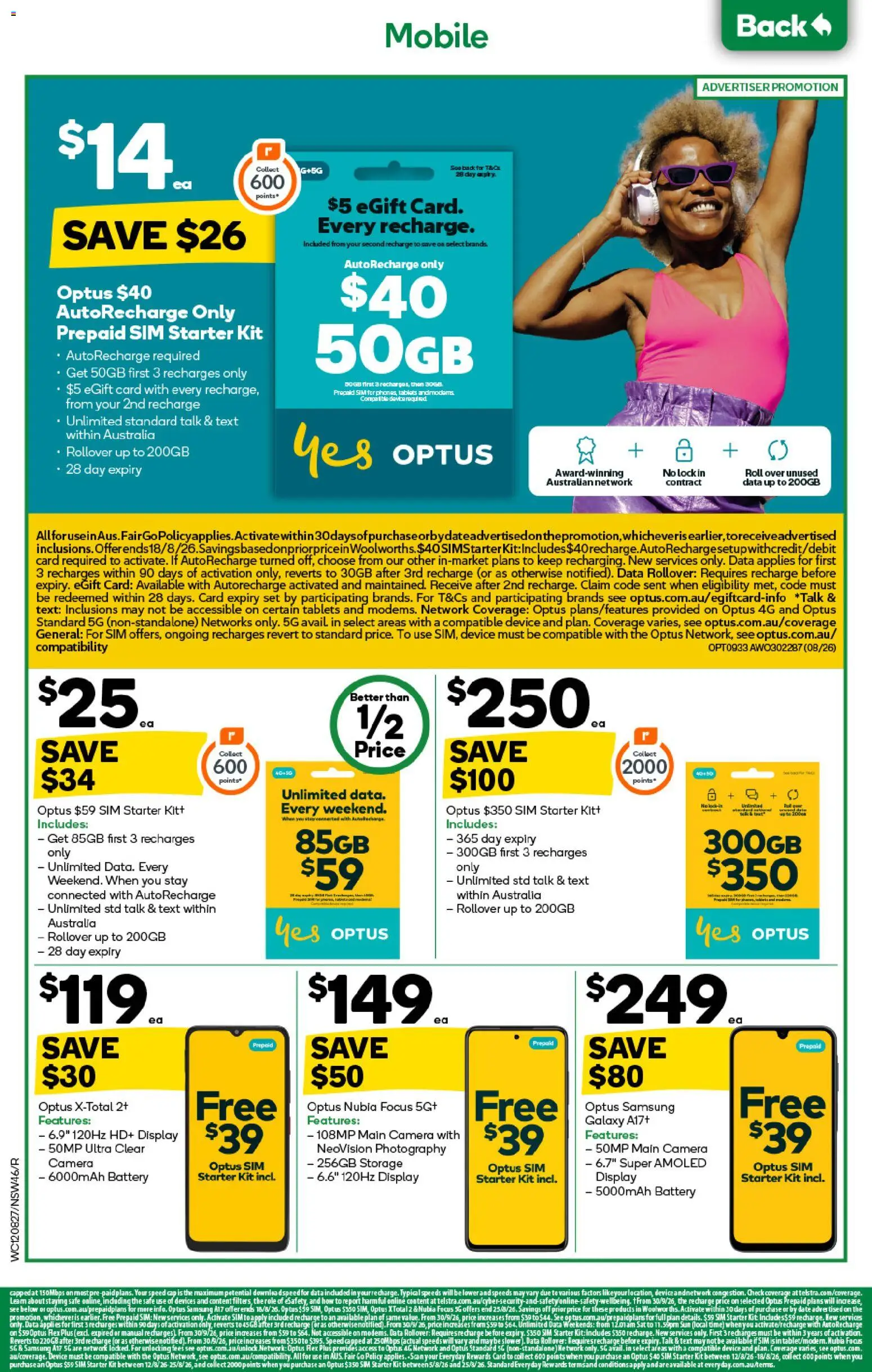 Woolworths catalogue - valid from 12/08/2026 | Page: 46 | Products: Battery, Date, Camera, Mobile