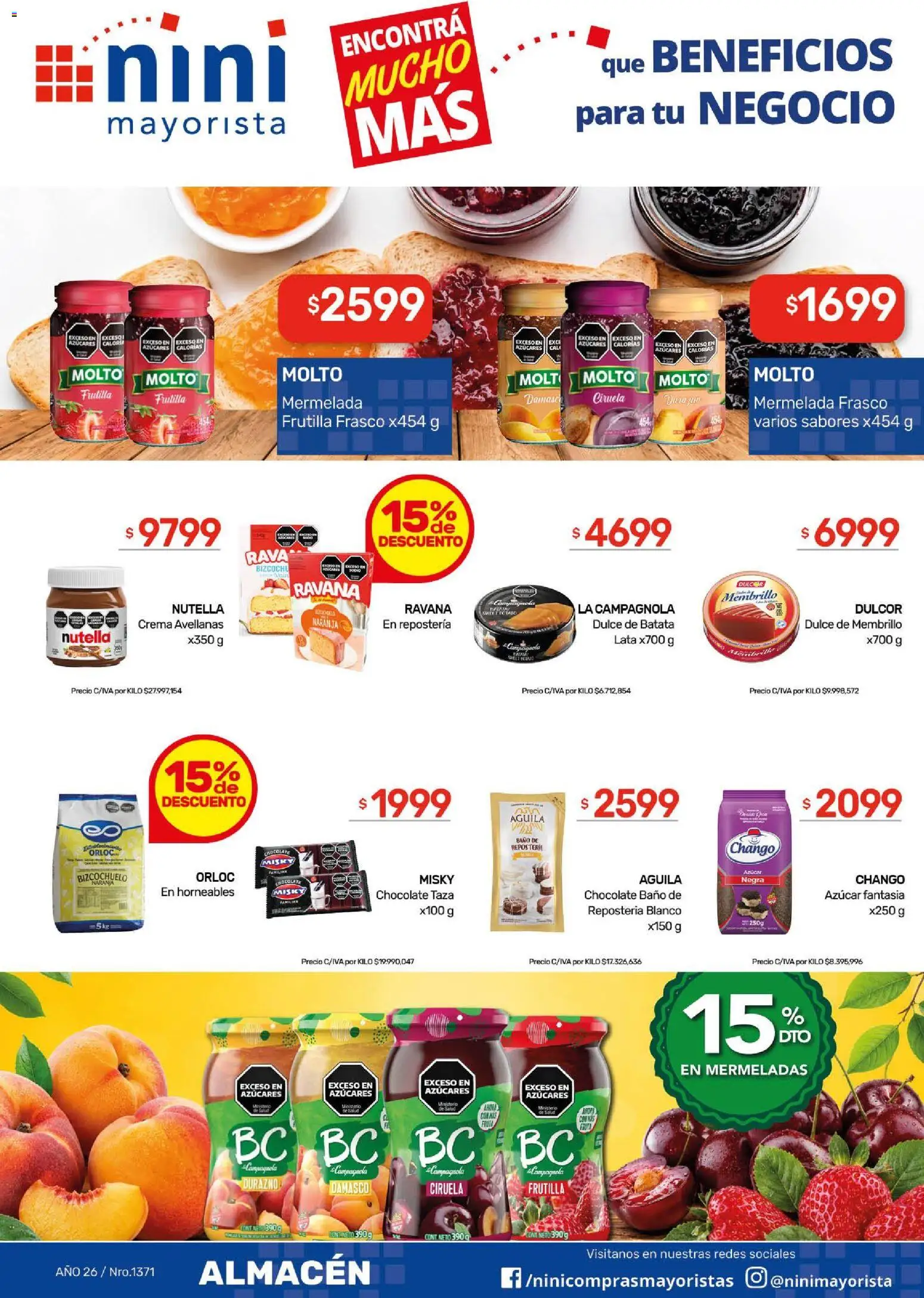NINI Mayorista ofertas │ válido desde el 03/08/2026 | Página: 31 | Productos: Batata, Azucar, Nutella, Crema
