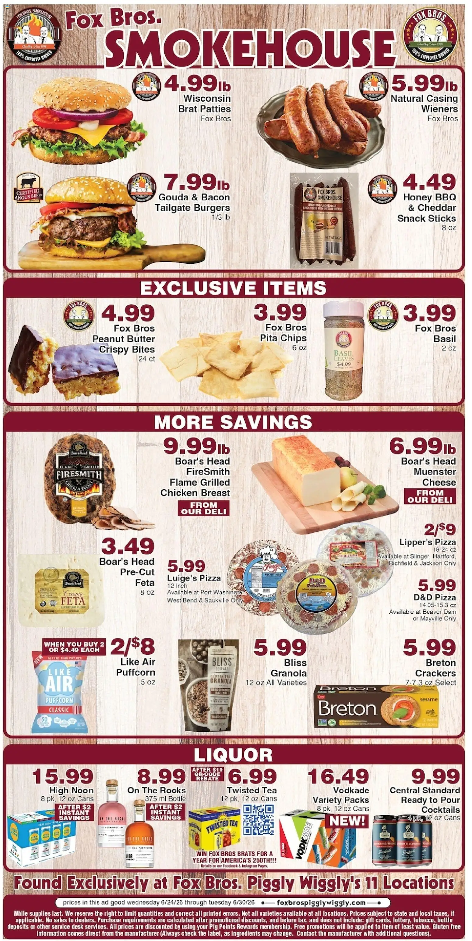 Piggly Wiggly Weekly Ad - valid from 06/24/2026 | Page: 3 | Products: Cheese, Cereals, Chips, Desk
