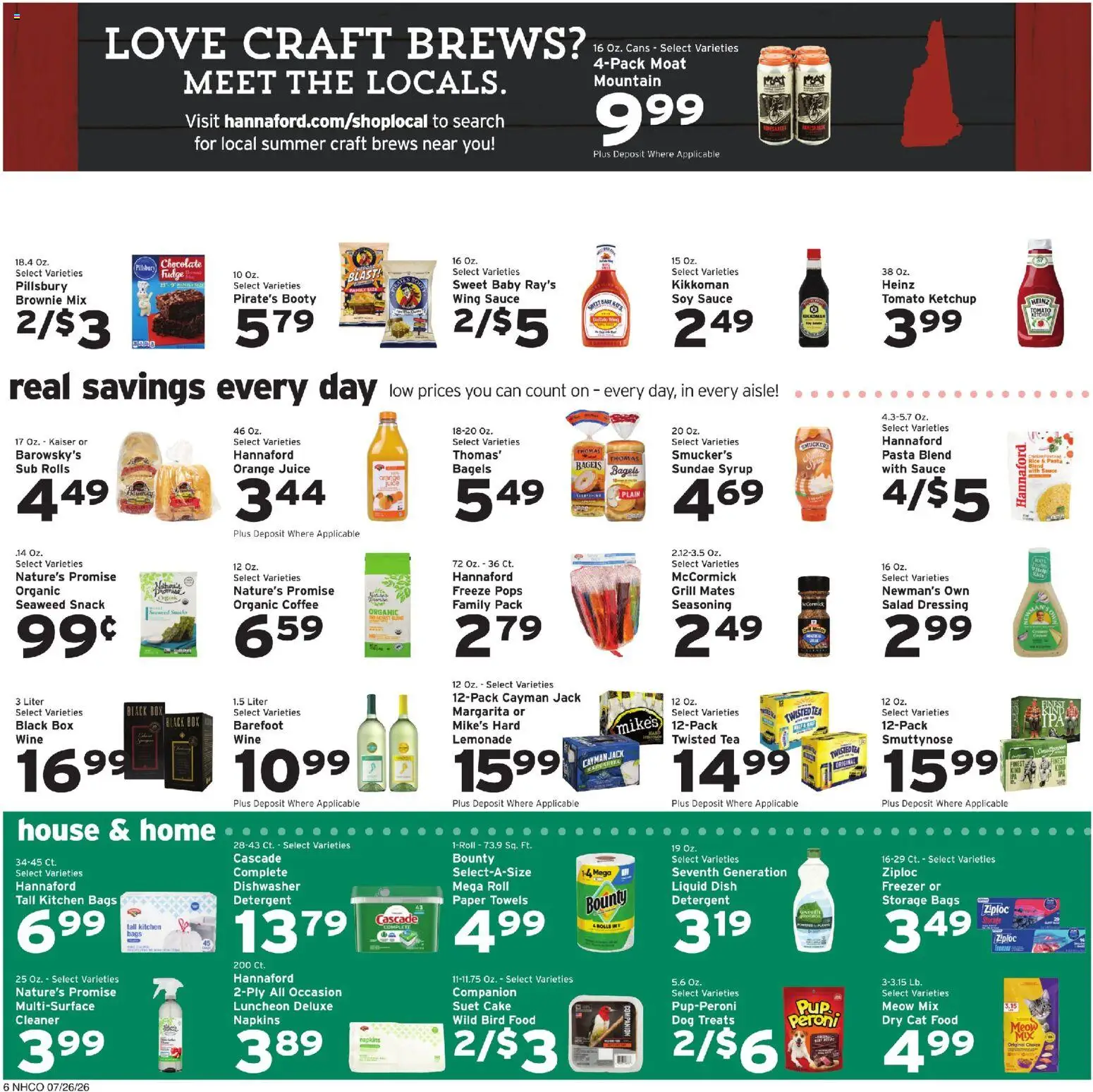 Hannaford Weekly Ad - valid from 07/26/2026 | Page: 6 | Products: Chocolate, Detergent, Ketchup, Grill