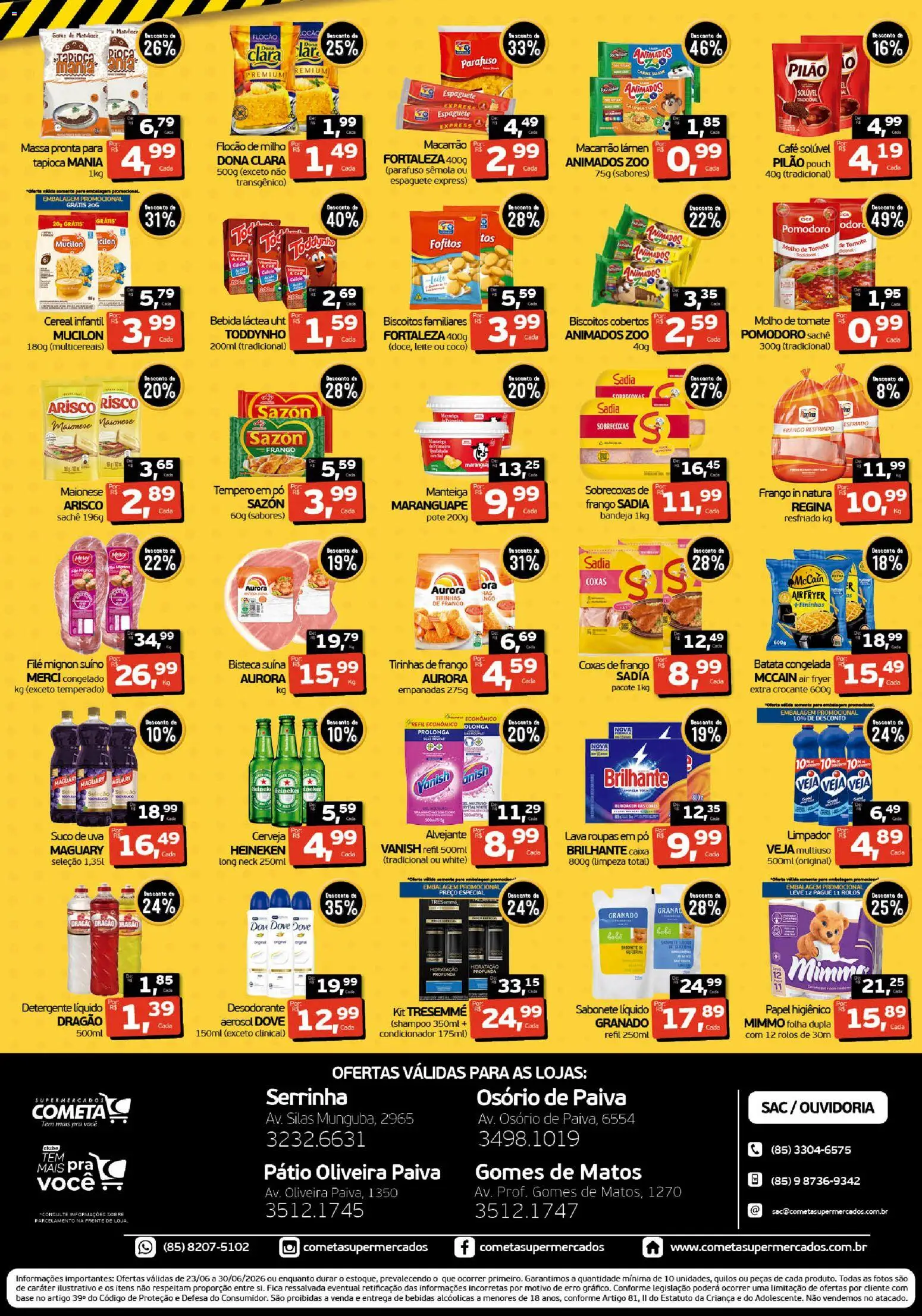 Cometa Supermercados Folheto - válido de 23/06/2026 | Página: 2 | Produtos: Tapioca, Manteiga, Bebida, Bandeja