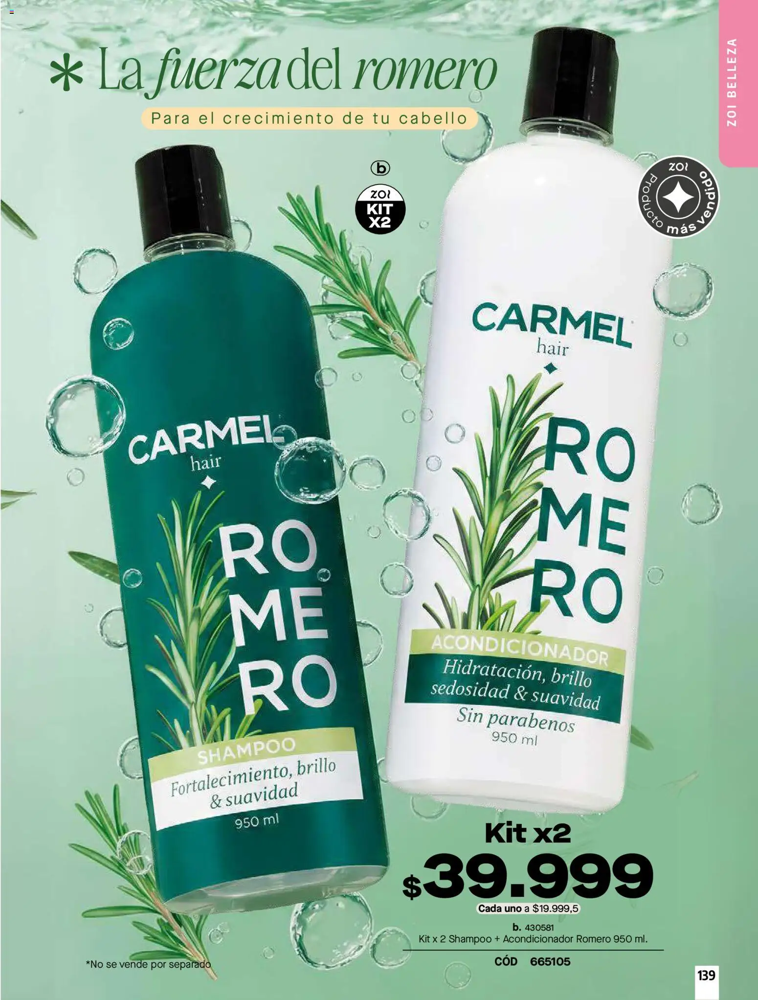 Carmel revista - valida desde el 01/10/2026 | Página: 139 | Productos: Shampoo, Brillo, Acondicionador