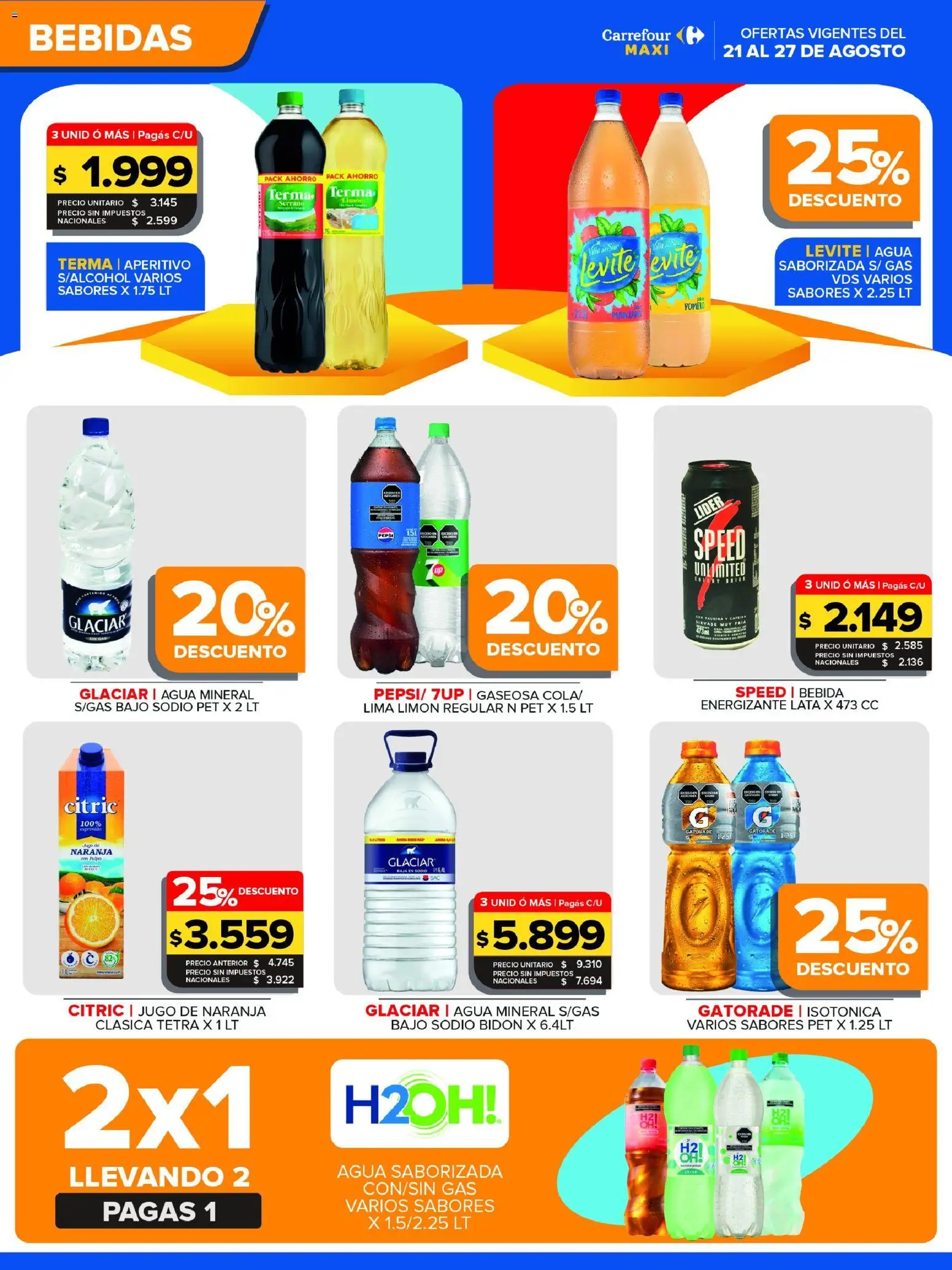Carrefour Maxi catálogo │ válido desde el 21/08/2026 | Página: 2 | Productos: Jugo de naranja, Bidón, Lima, Jugo