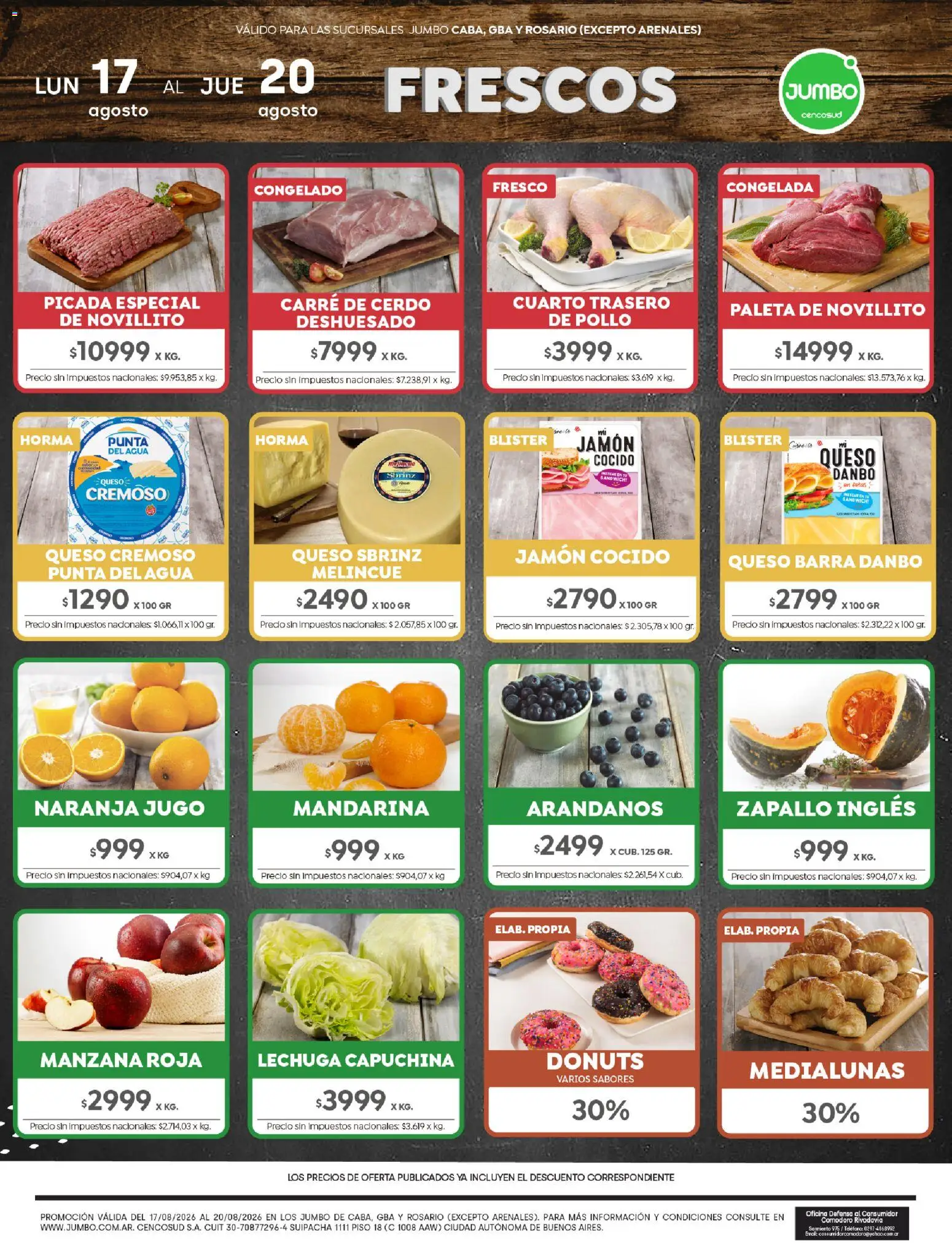 Jumbo ofertas │ válido desde el 17/08/2026 | Página: 1 | Productos: Pollo, Agua, Arándanos, Jamón