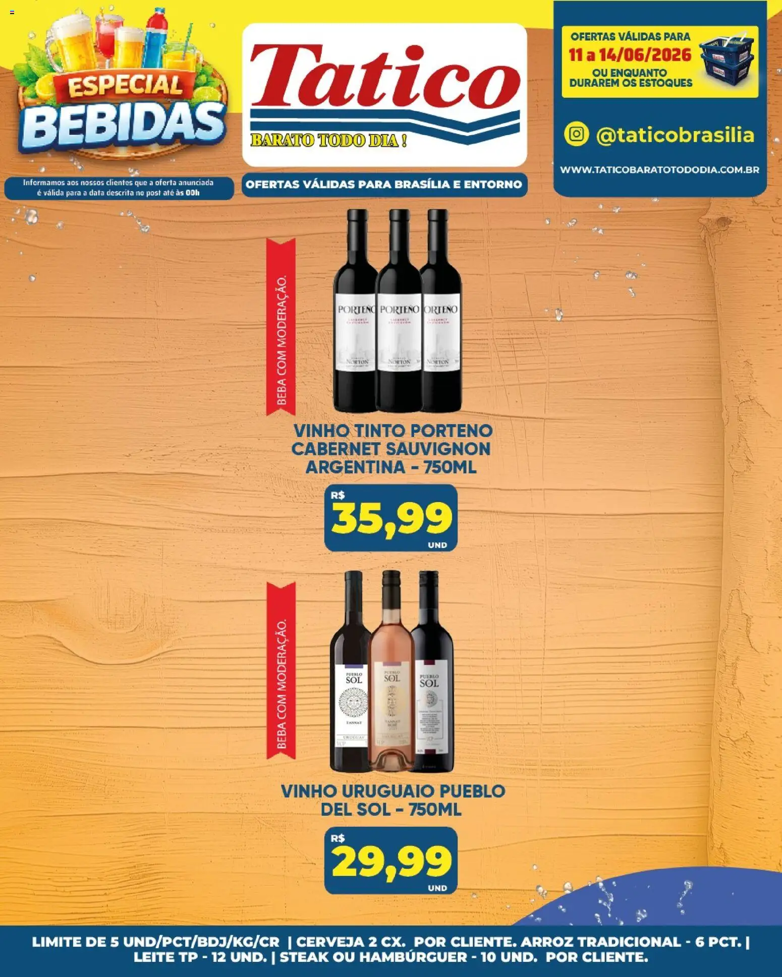 Tatico Folheto - válido de 11.06.2026 | Página: 29 | Produtos: Vinho, Cerveja, Arroz, Hambúrguer