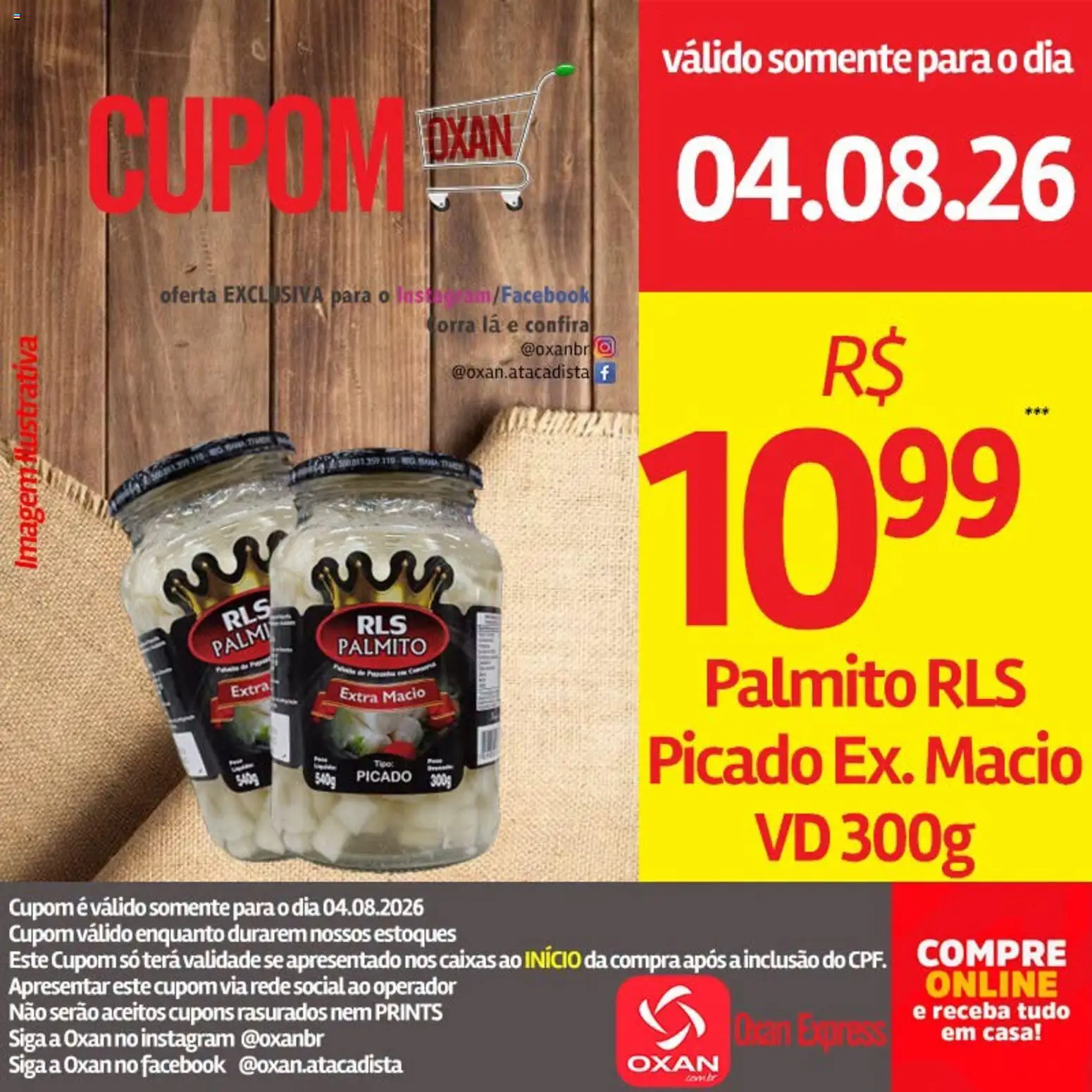 Oxan Atacadista Folheto - válido de 04/08/2026 | Página: 3 | Produtos: Palmito