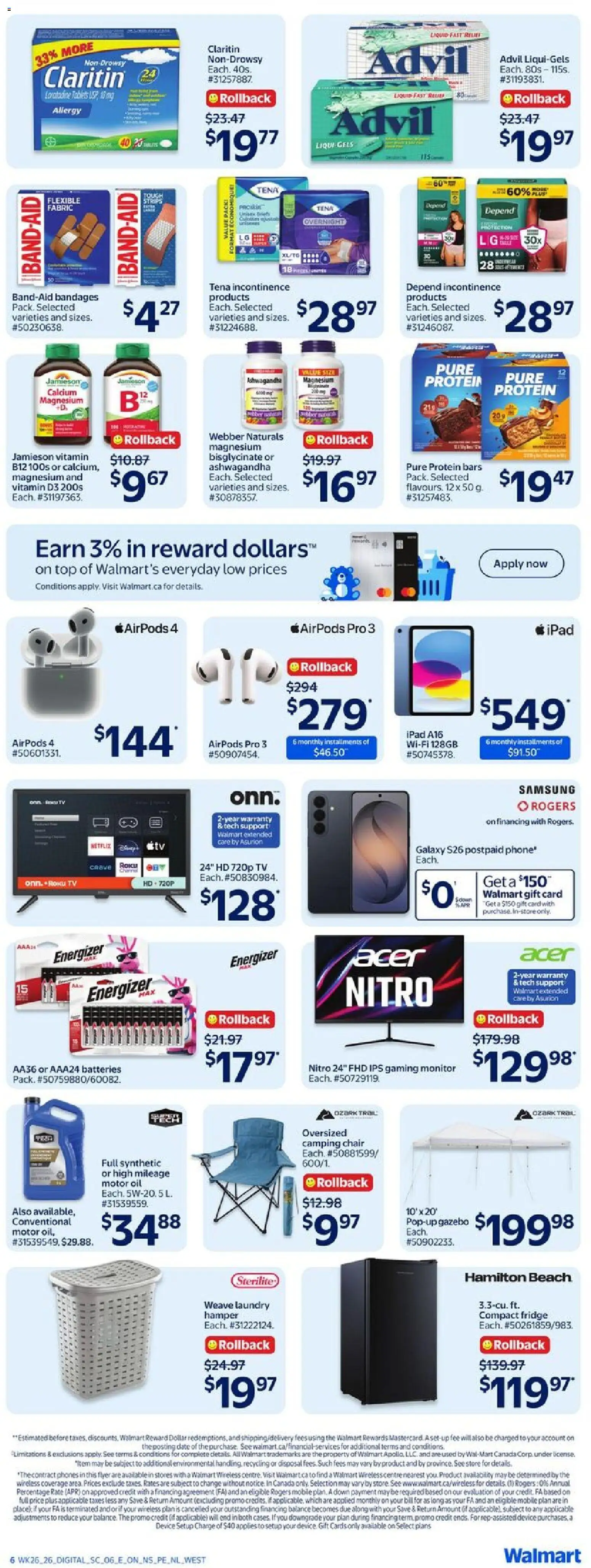 Walmart flyer valid from Jul 23, 2026 | Page: 8 | Products: Smartphone, Tablet, Television, Oil