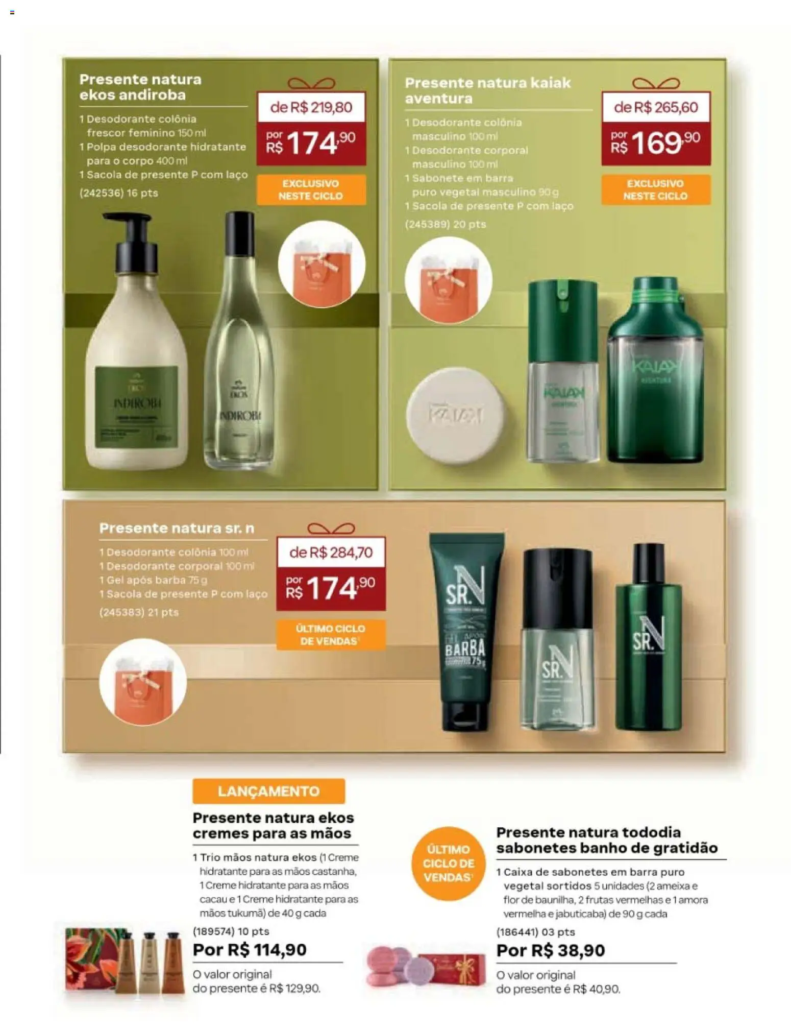 Natura Folheto - válido de 19/07/2026 | Página: 168 | Produtos: Caixa, Creme, Sabonete, Ameixa