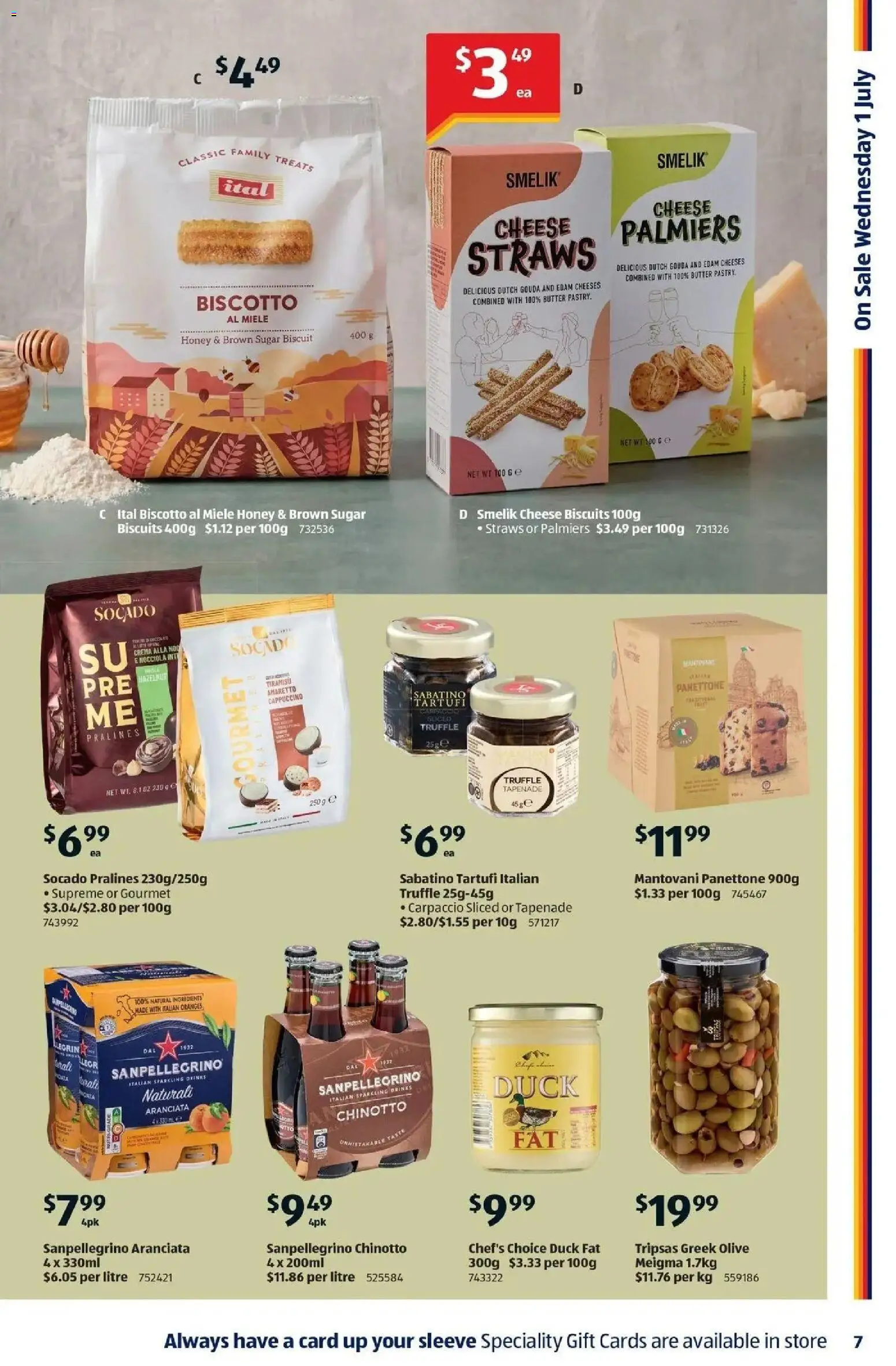 Aldi catalogue - valid from 01/07/2026 | Page: 7 | Products: Cheese, Honey, Oranges, Biscuits