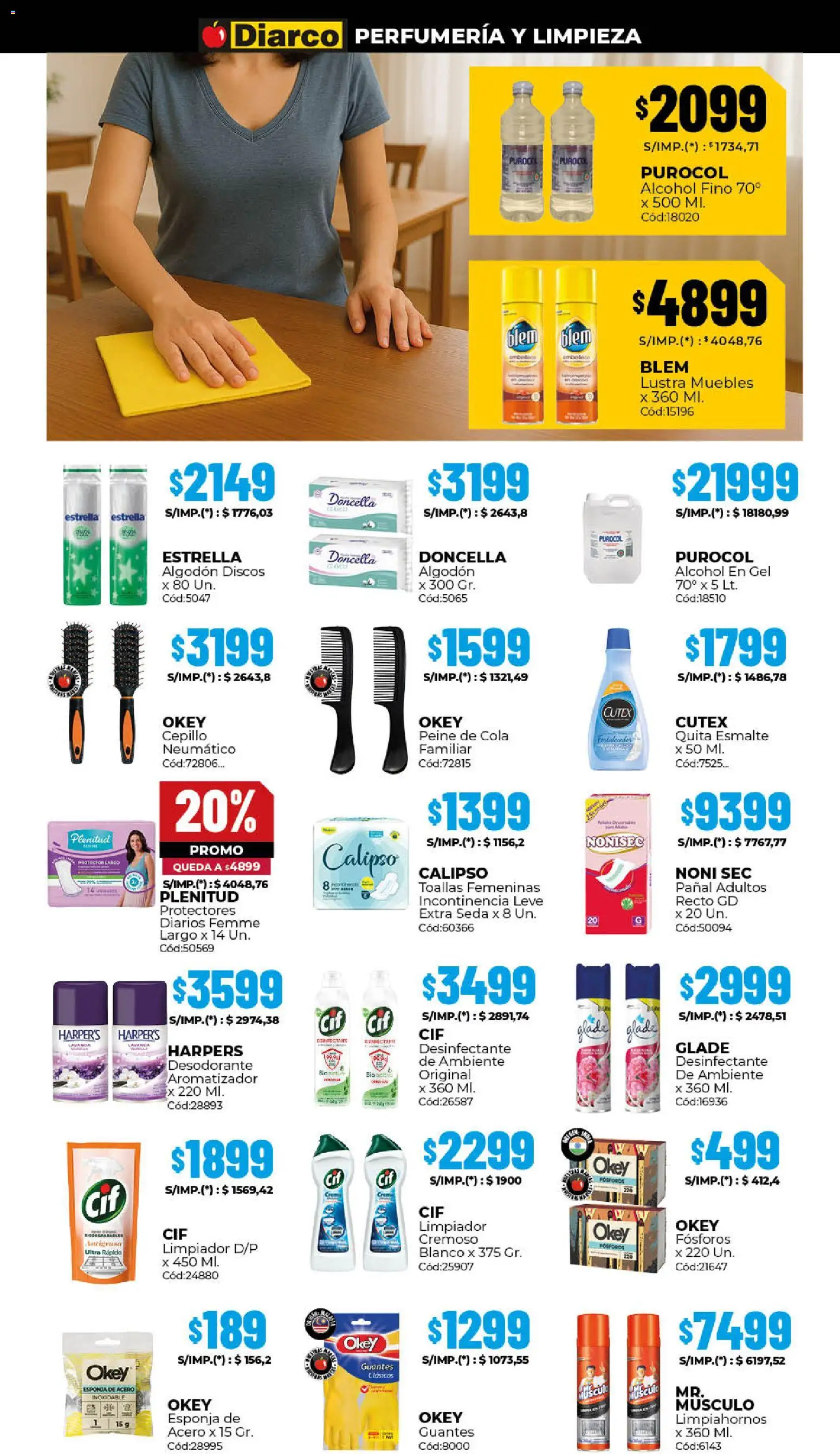 Diarco - Ofertas Sur │ válido desde el 20.04.2026 | Página: 15 | Productos: Desinfectante, Alcohol en gel, Esponja, Limpiador