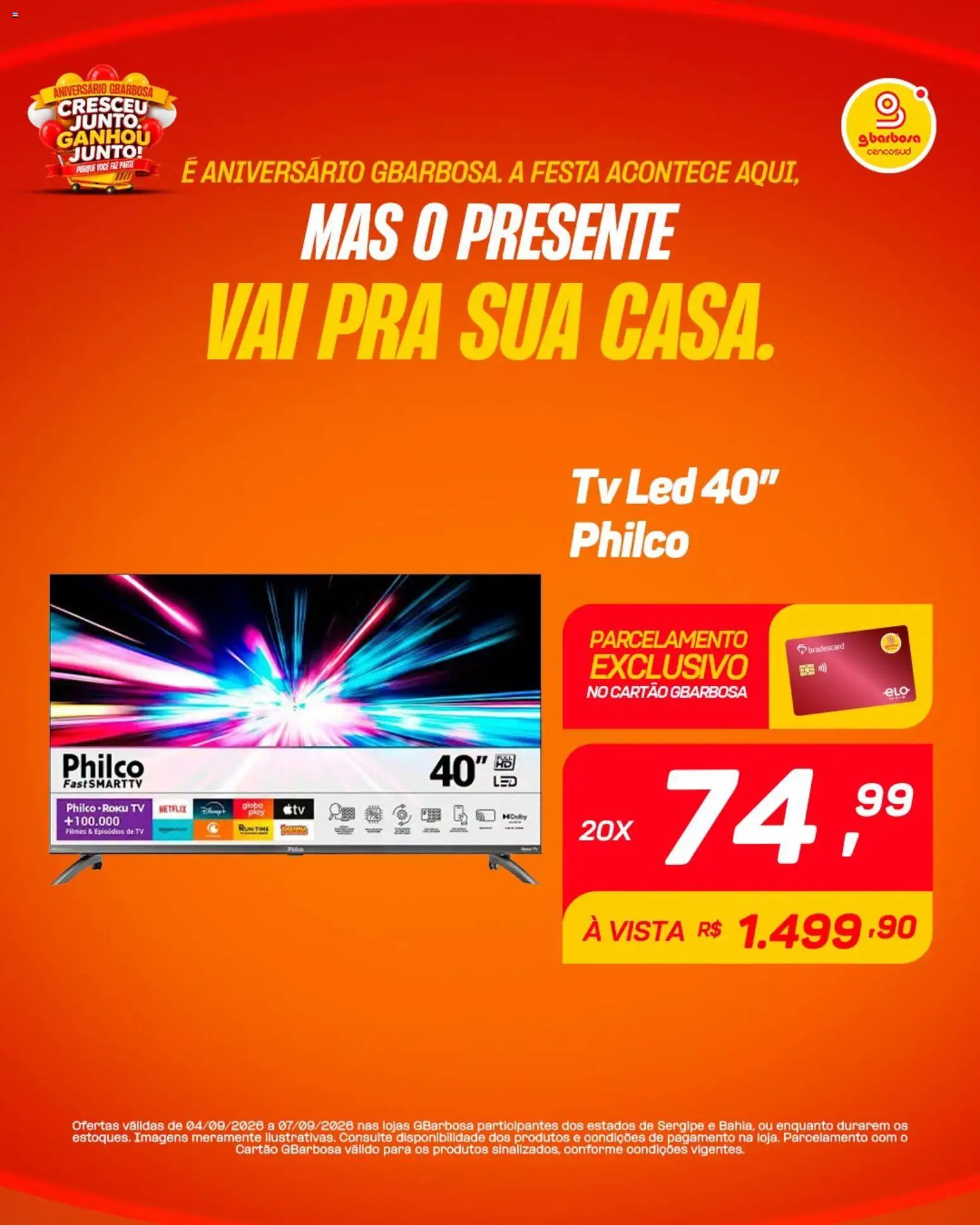 Gbarbosa Folheto - válido de 04/09/2026 | Página: 1 | Produtos: Tv