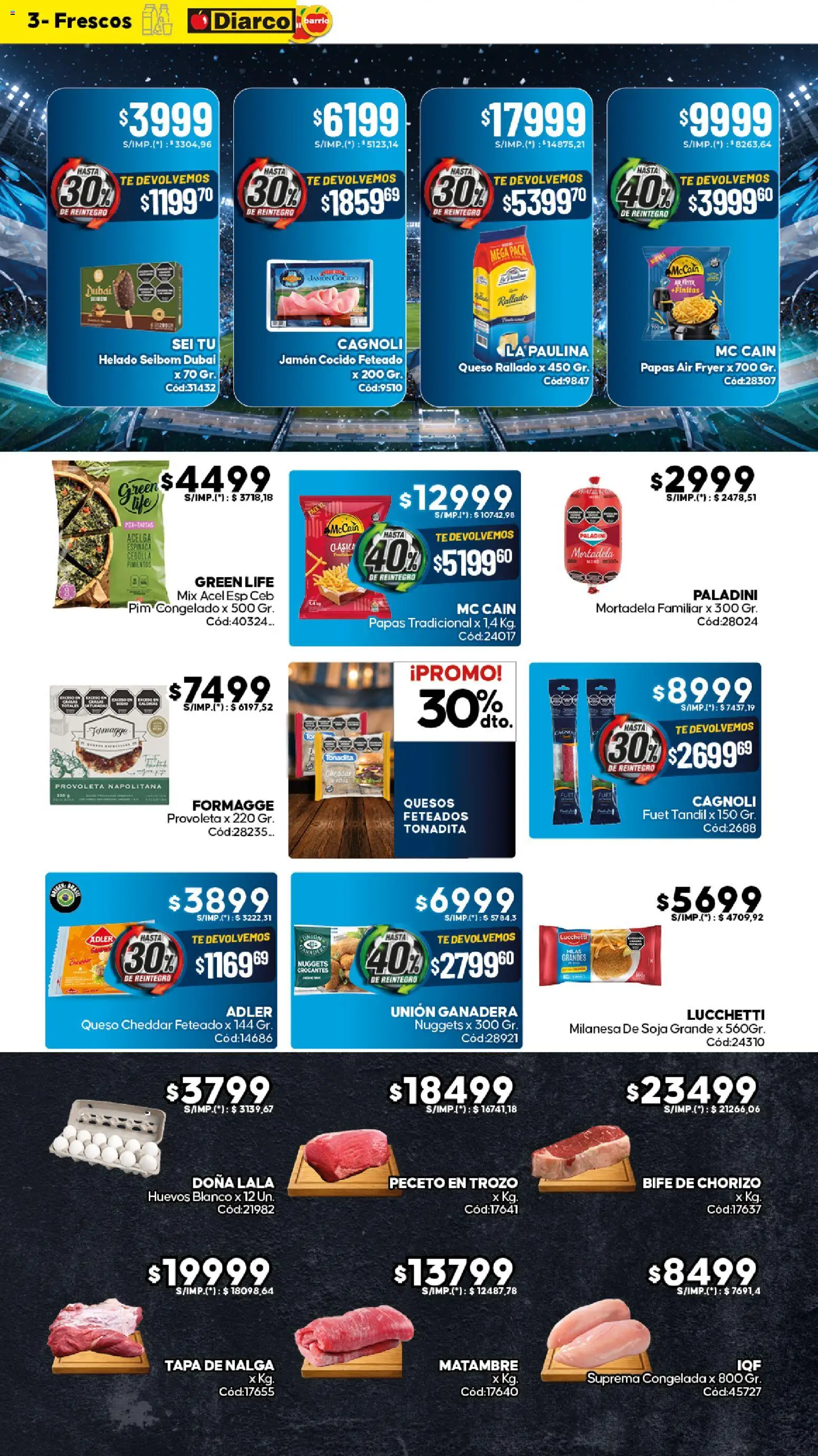 Diarco - Ofertas Diarco Barrio │ válido desde el 15.06.2026 | Página: 3 | Productos: Helado, Mortadela, Queso, Jamón