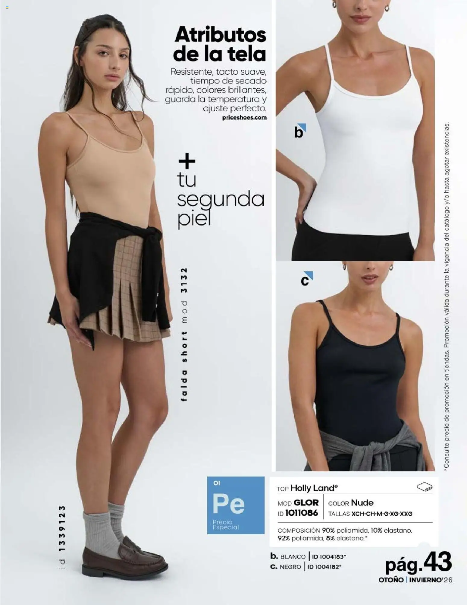 Nuevas ofertas de Price Shoes válidas en toda la República Mexicana desde el 23/07/2026. ¡Encuentra las mejores ofertas en Price Shoes catálogo Básicos! | Página: 43 | Productos: Top, Falda, Short