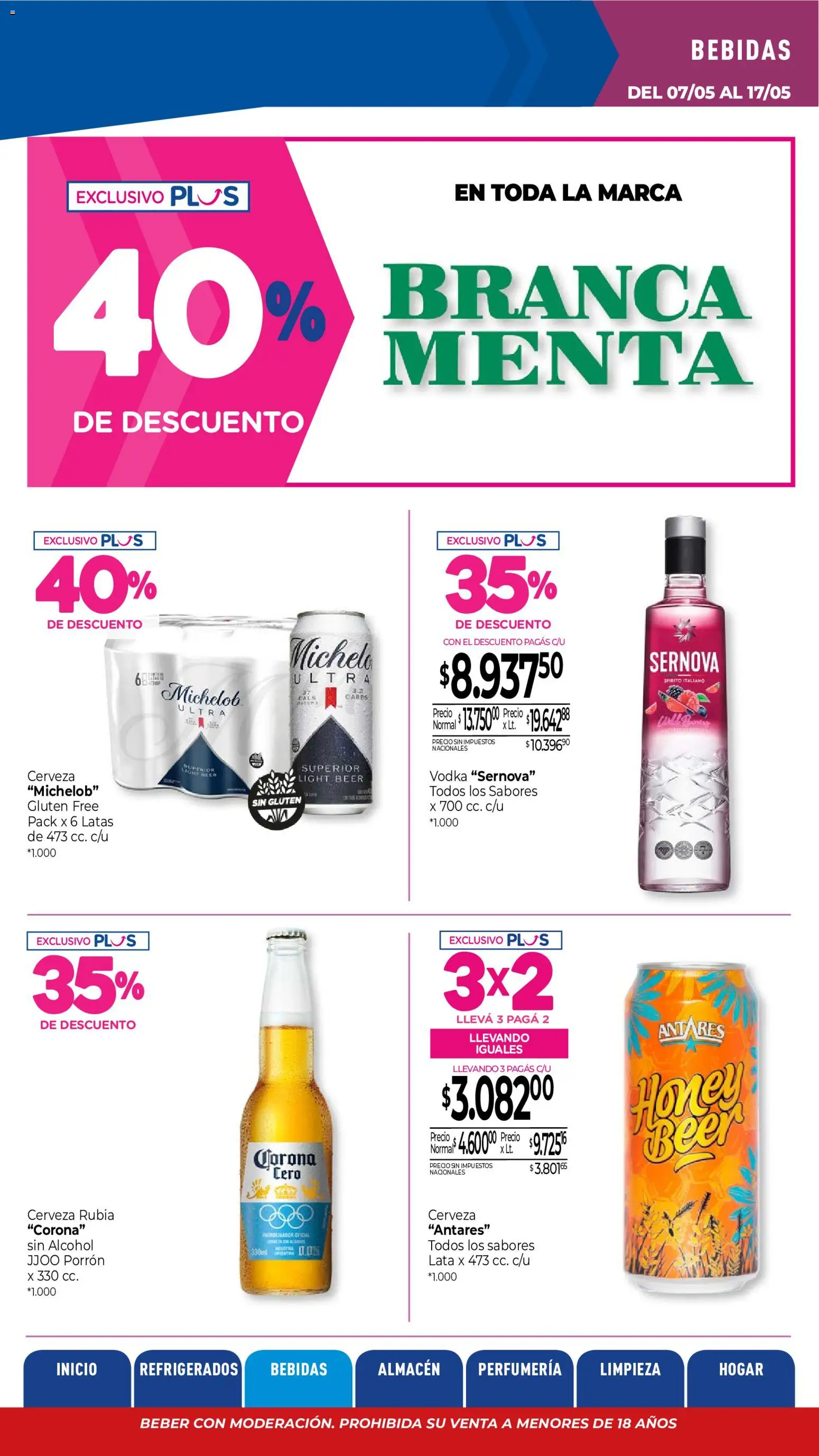 La Anonima catálogo │ válido desde el 07.05.2026 | Página: 10 | Productos: Vodka, Cerveza