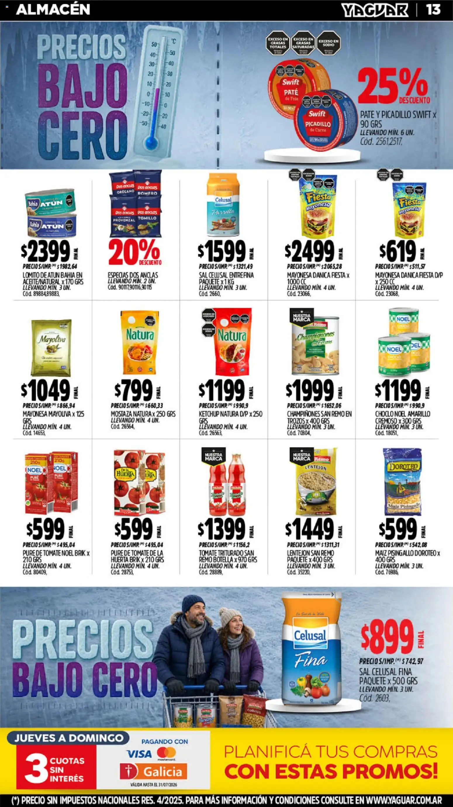 Yaguar - Oferta Semanal Parque Chacabuco │ válido desde el 20/07/2026 | Página: 13 | Productos: Choclo, Mayonesa, Tomate, Provenzal