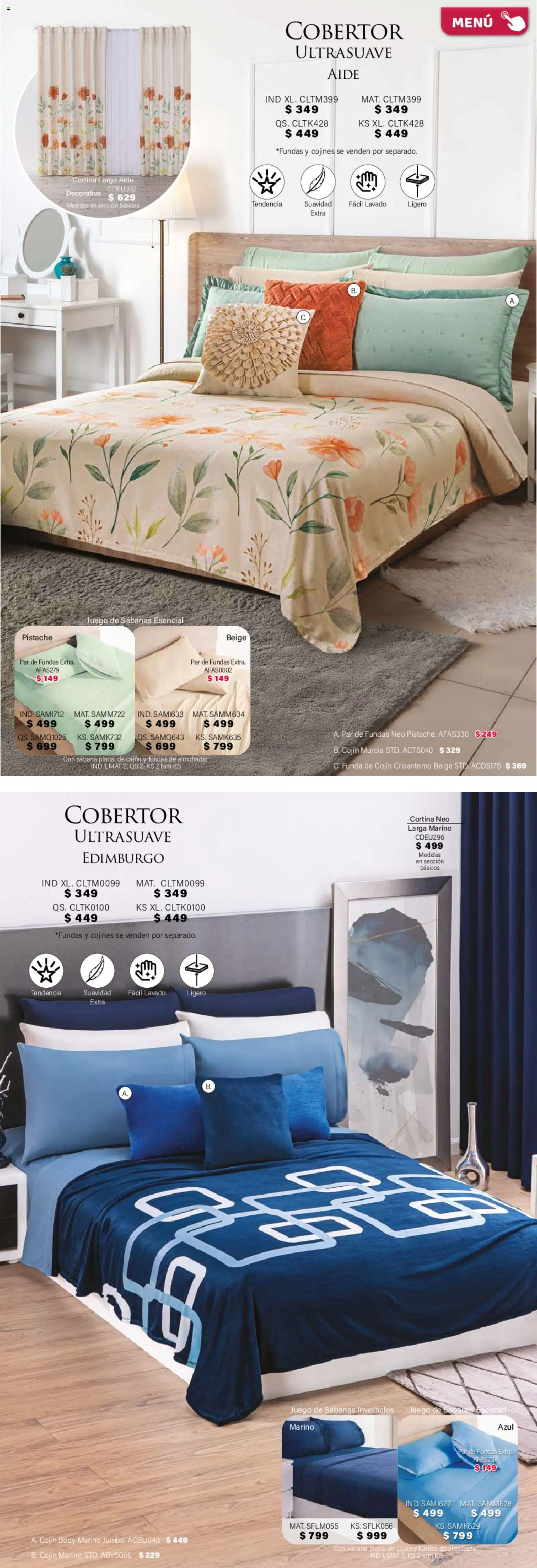 Nuevas ofertas de Colchas Concord válidas en toda la República Mexicana desde el 01/02/2026. ¡Encuentra las mejores ofertas en Colchas Concord catálogo! | Página: 189 | Productos: Juego, Funda, Almohada, Sabanas