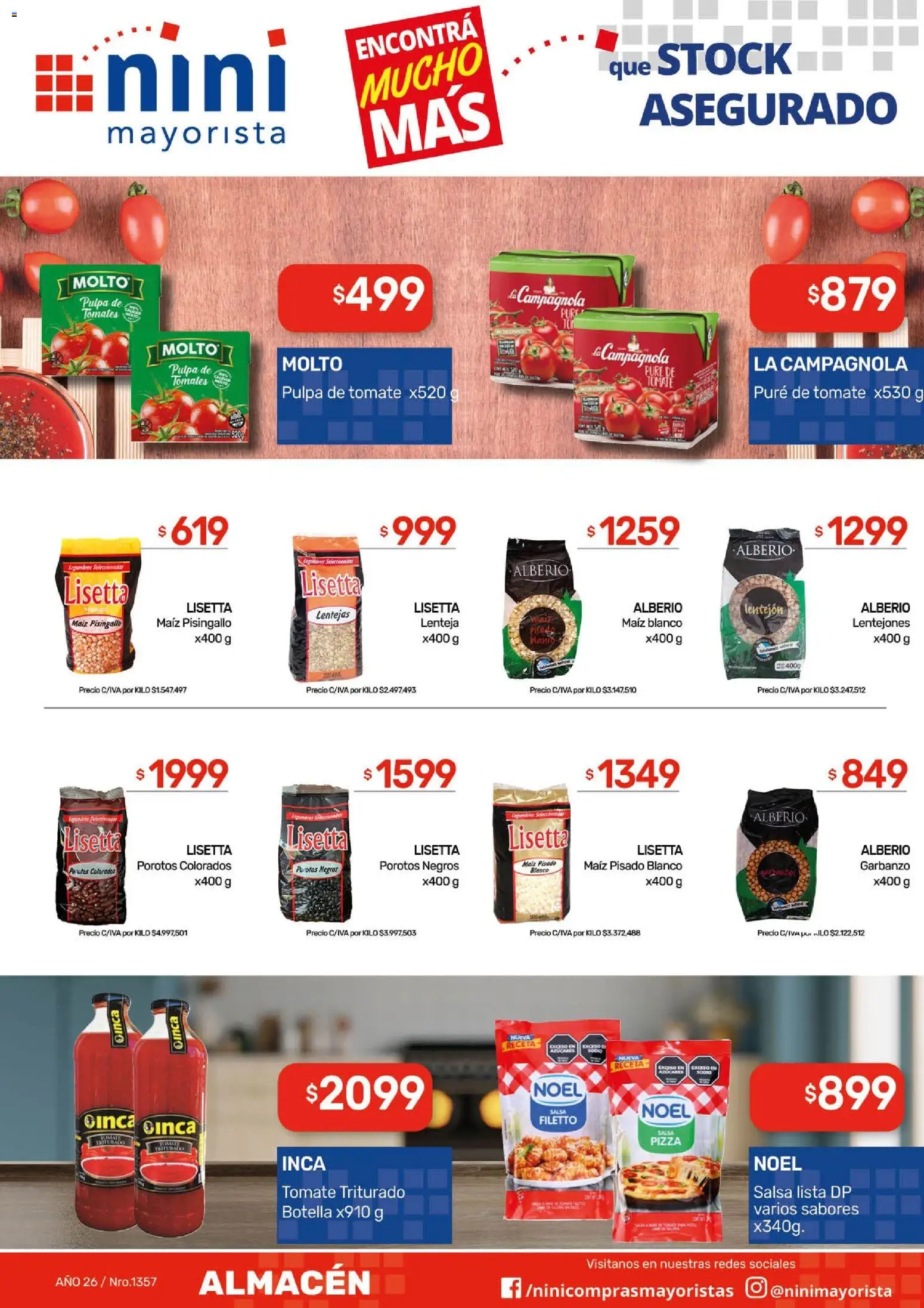 NINI Mayorista ofertas │ válido desde el 27.04.2026 | Página: 25 | Productos: Lentejas, Tomate, Pizza, Tomates