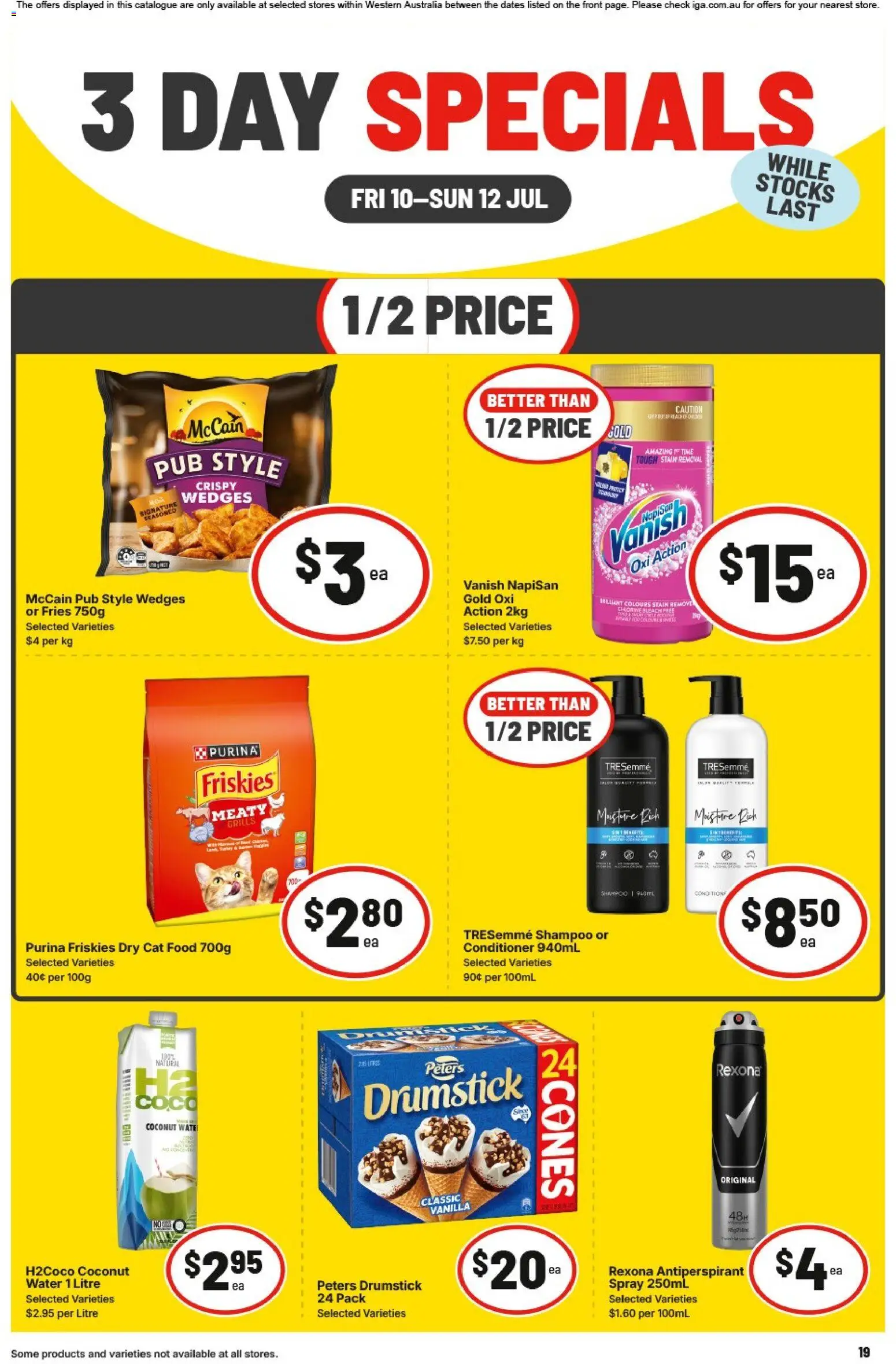 IGA catalogue - valid from 10/07/2026 | Page: 3 | Products: Shampoo, Conditioner, Antiperspirant, Water