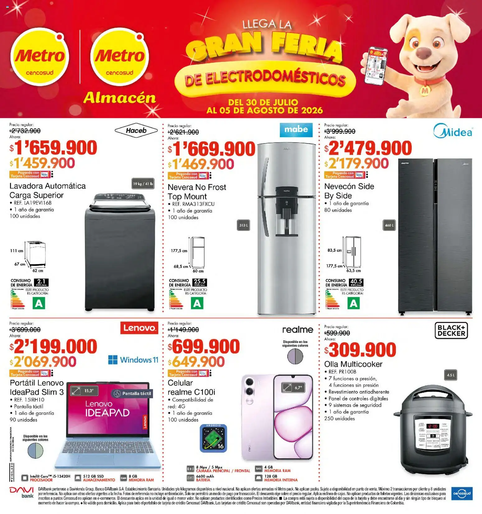 Metro revista - valida desde el 30/07/2026 | Página: 1 | Productos: Cámara, Batería, Top, Olla