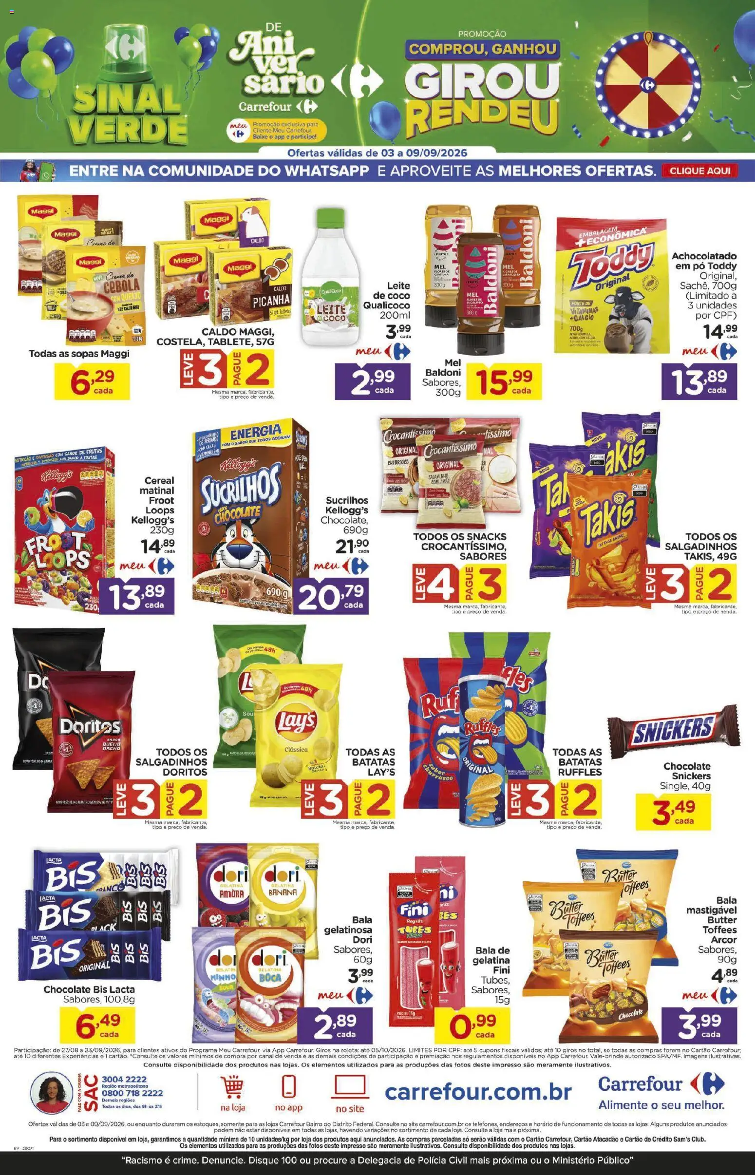Carrefour Bairro Folheto - válido de 03/09/2026 | Página: 7 | Produtos: Picanha, Cálcio, Sucrilhos, Gelatina