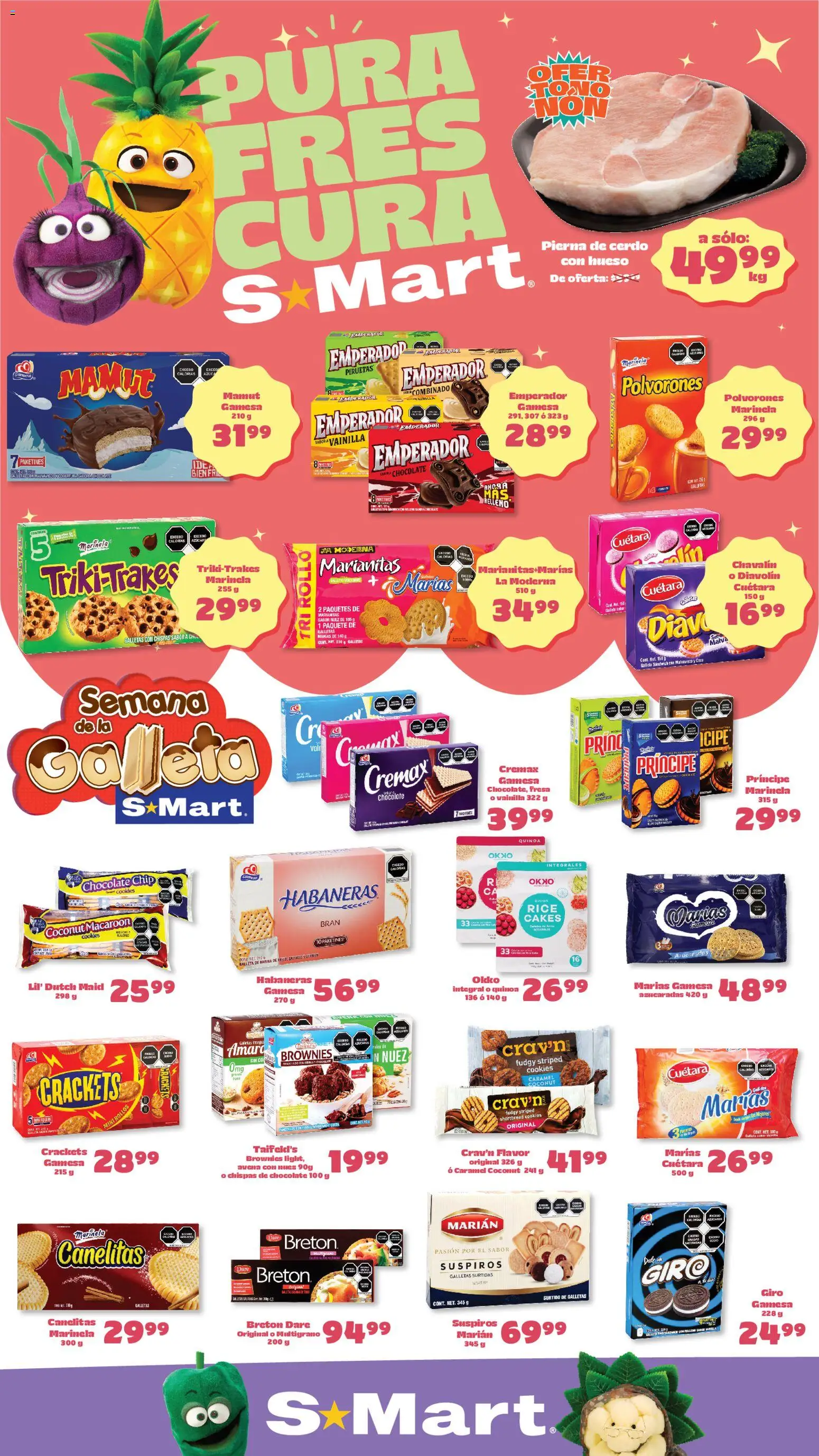 Nuevas ofertas de S-Mart válidas en toda la República Mexicana desde el 15.05.2026. ¡Encuentra las mejores ofertas en S-Mart folleto Ofertas de feria Chihuahua! | Página: 1 | Productos: Fresa, Avena, Cerdo, Galletas