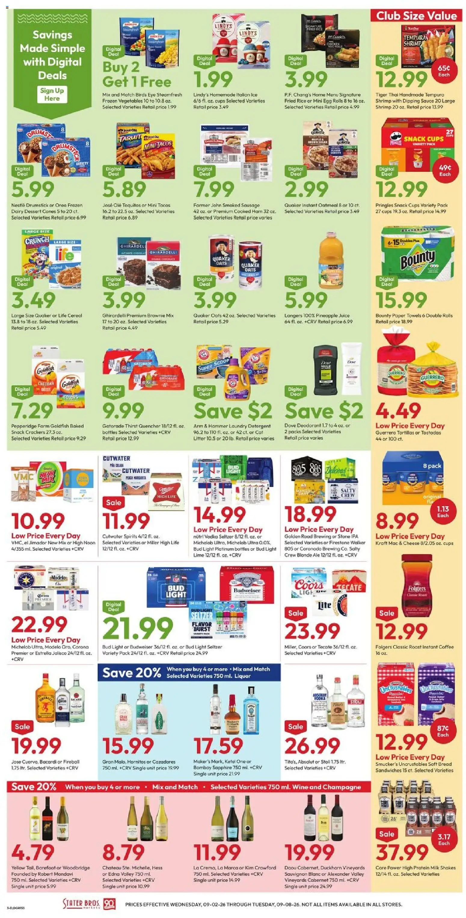 Stater Bros Weekly Ad - valid from 09/02/2026 | Page: 3 | Products: Shrimp, Deodorant, Pineapple, Pineapple juice