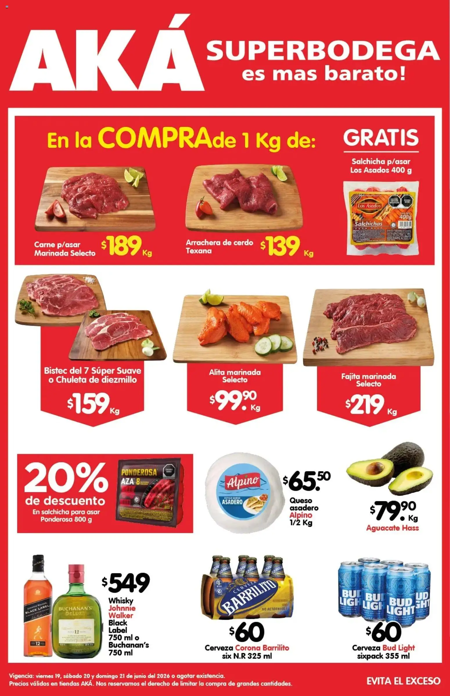 Nuevas ofertas de Arteli válidas en toda la República Mexicana desde el 19.06.2026. ¡Encuentra las mejores ofertas en Arteli folleto Carnita Asada Aká Superbodegas! | Página: 1