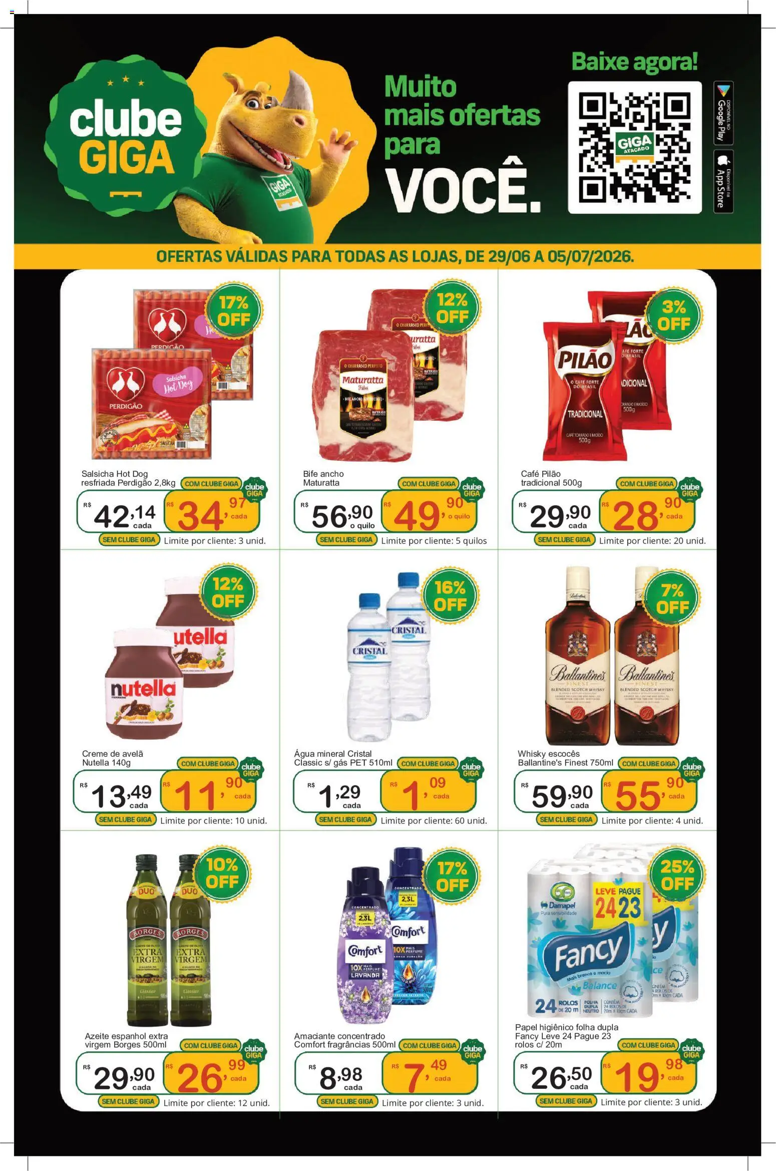 GIGA Atacado Folheto - válido de 29/06/2026 | Página: 1 | Produtos: Perfume, Salsicha, Creme de avelã, Papel higiênico
