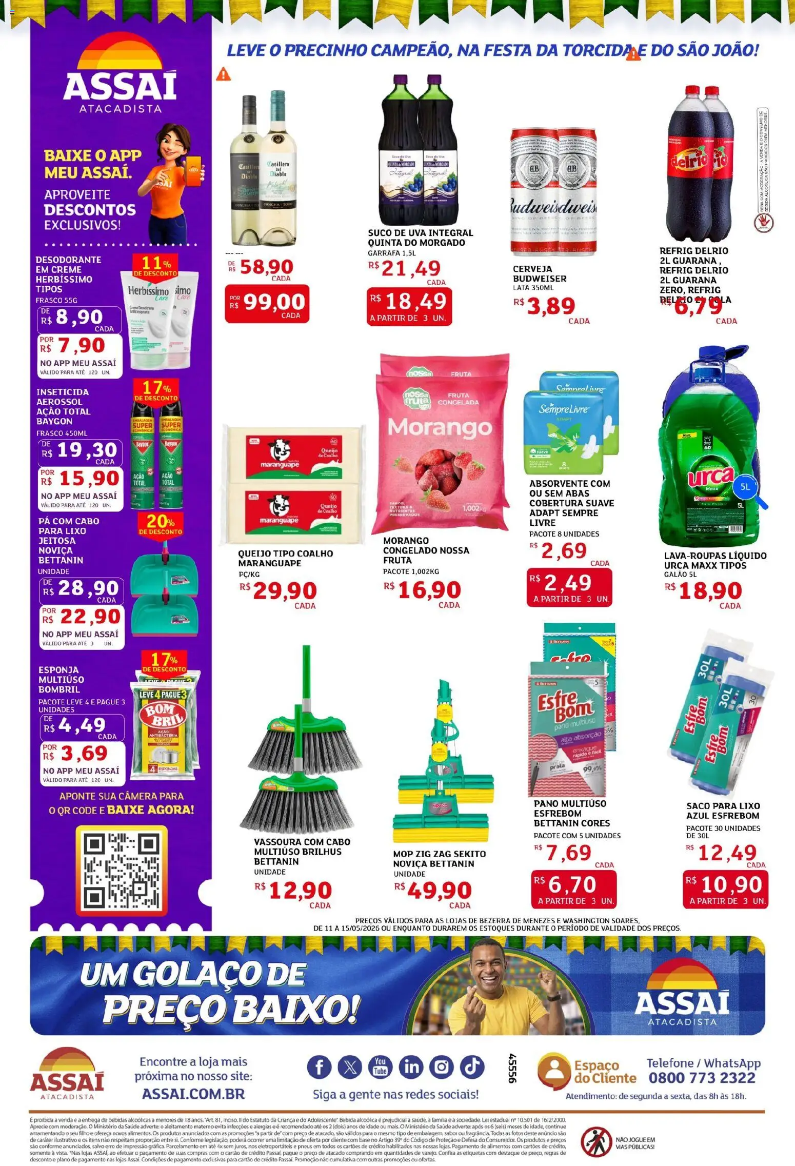Assaí Atacadista Folheto - válido de 11.05.2026 | Página: 2 | Produtos: Saco para lixo, Cerveja, Pneus, Pá